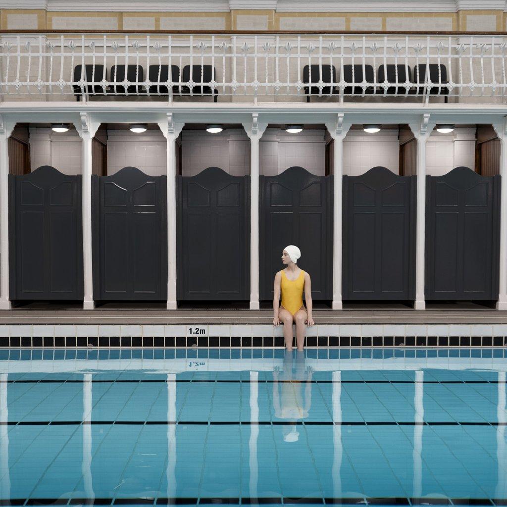 Soo Burnell Color Photograph - Swimmer in Yellow