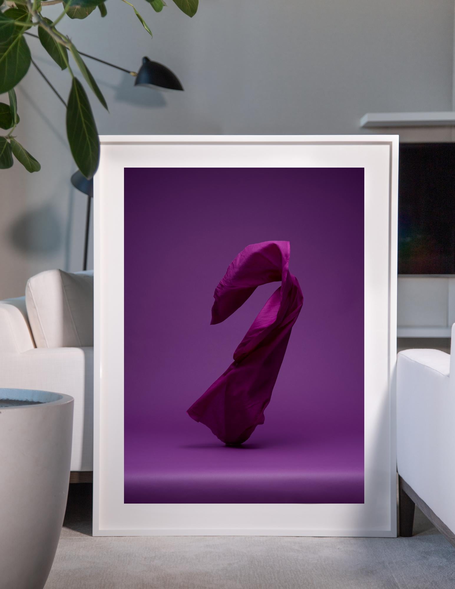 Dancing Fabric, Purple - Photograph by Neal Grundy