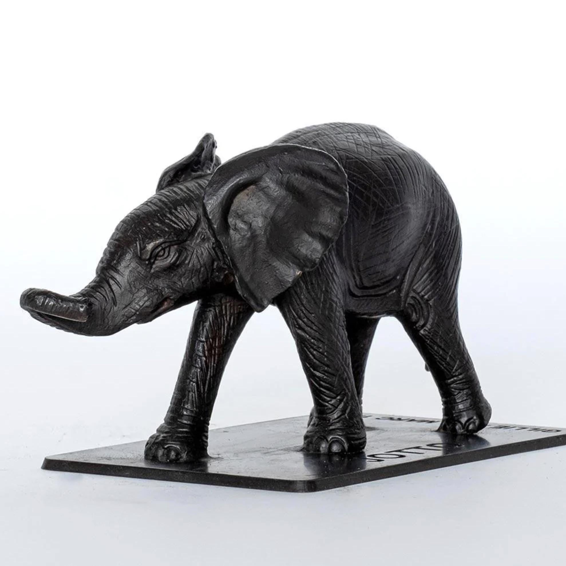 Gillie and Marc Schattner Figurative Sculpture - Authentic Bronze Orphan Jotto Elephant Sculpture by Gillie and Marc