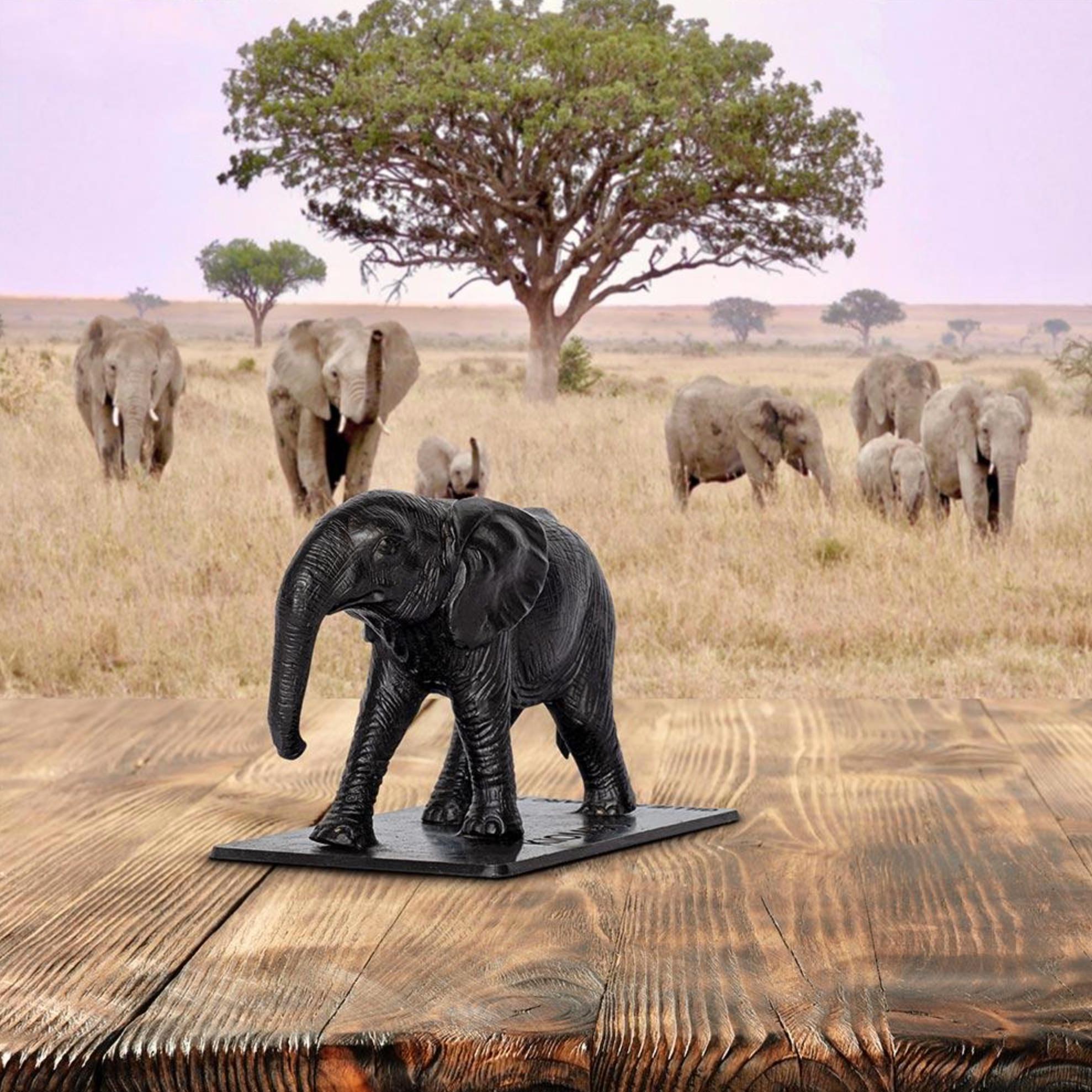 Authentic Bronze Orphan Kiombo Elephant Sculpture by Gillie and Marc - Contemporary Art by Gillie and Marc Schattner
