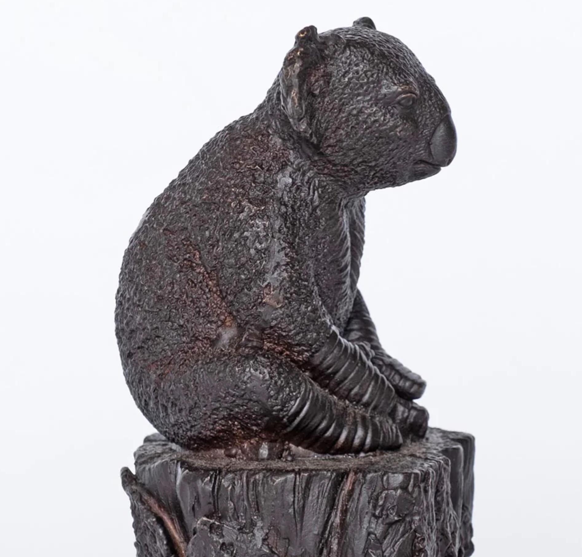 Authentic Bronze Lewis the koala on log Sculpture by Gillie and Marc For Sale 2