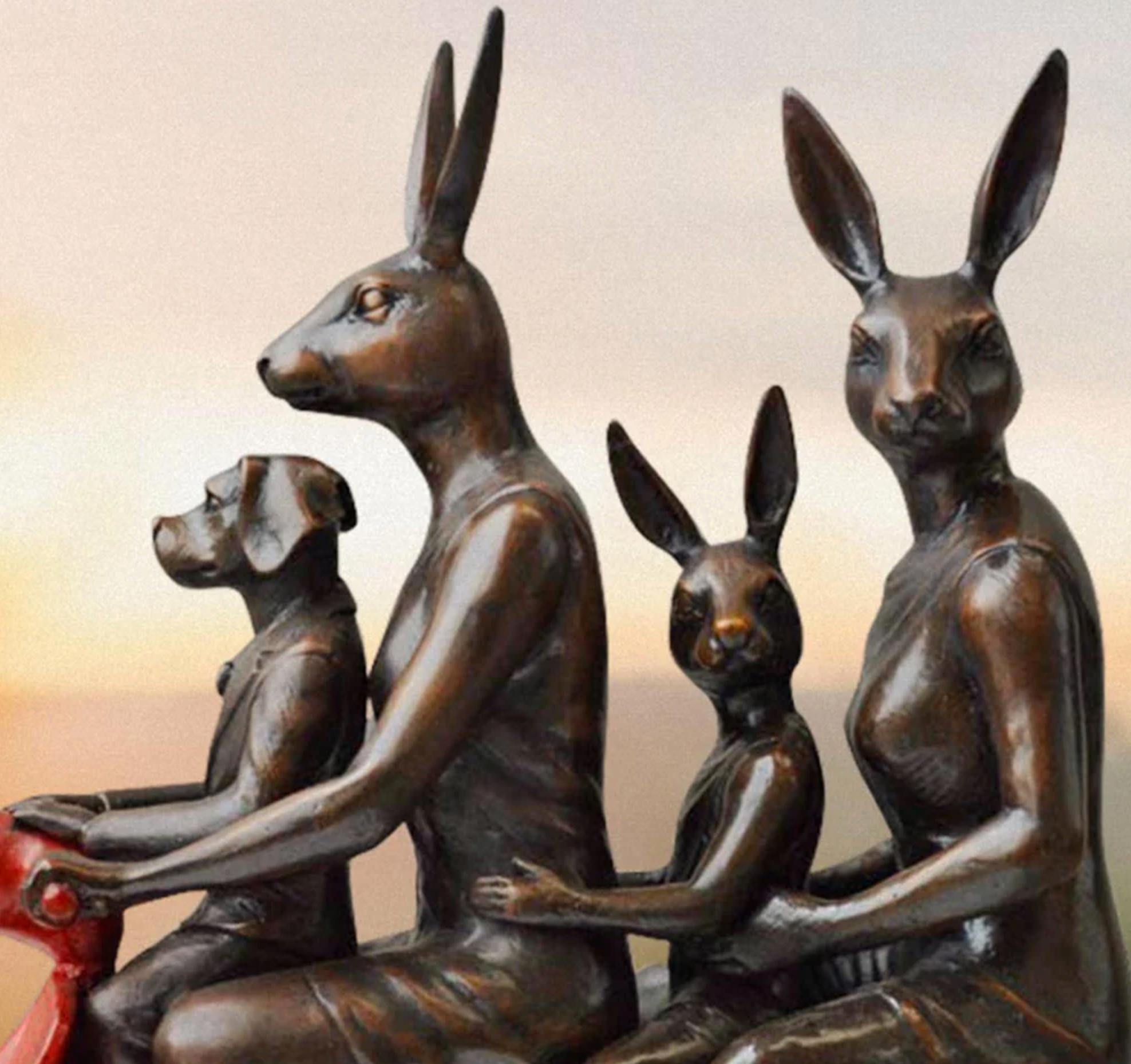 Title: It was a big beautiful family
Authentic bronze sculpture with Red Patina

This authentic bronze sculpture titled 'It was a big beautiful family' by artists Gillie and Marc has been meticulously crafted in bronze with red patina. It features a