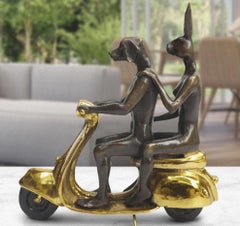 Authentic Bronze They rode to save wildlife... Sculpture by Gillie and Marc