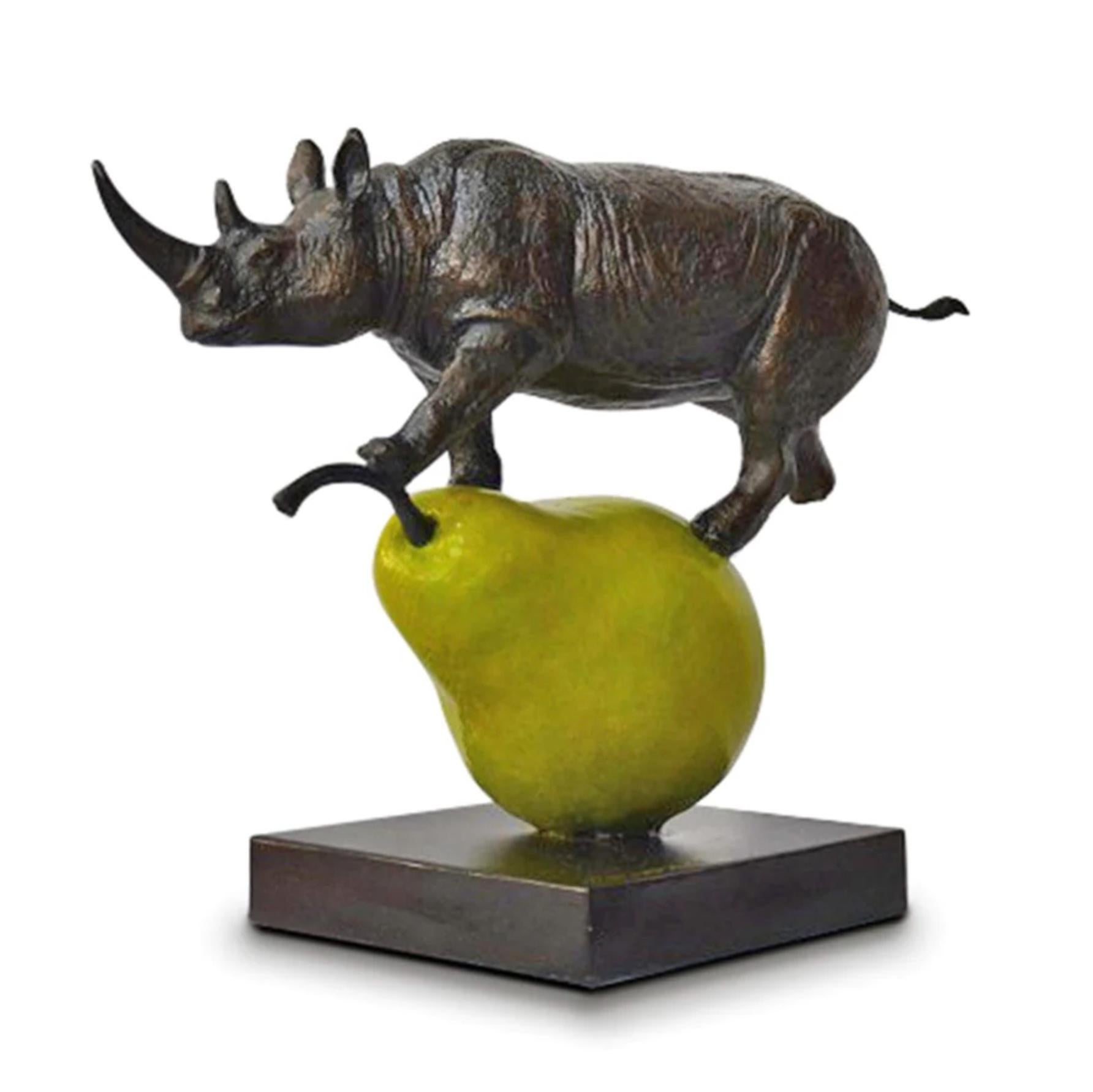 Authentic Bronze The Rhino Was just Pearfect.. Sculpture by Gillie and Marc  - Art by Gillie and Marc Schattner