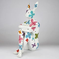 Authentic Resin Splash Pop City Bunny Sculpture by Gillie and Marc