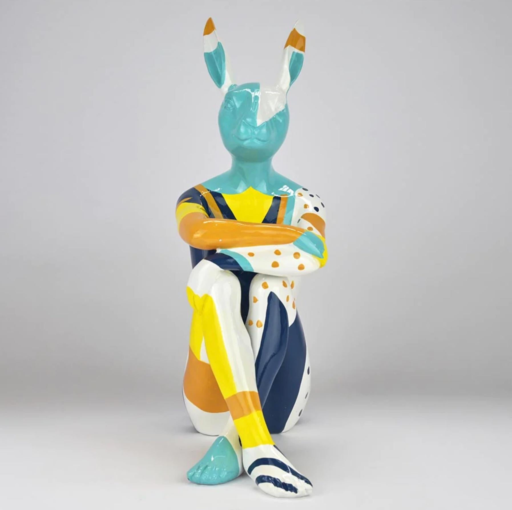 Authentic Resin Splash Pop City Bunny Sculpture by Gillie and Marc  - Contemporary Art by Gillie and Marc Schattner