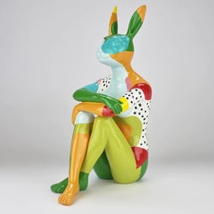 Authentic Resin Splash Pop City Bunny Sculpture by Gillie and Marc