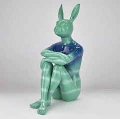 Authentic Resin Splash Pop City Bunny Sculpture by Gillie and Marc 