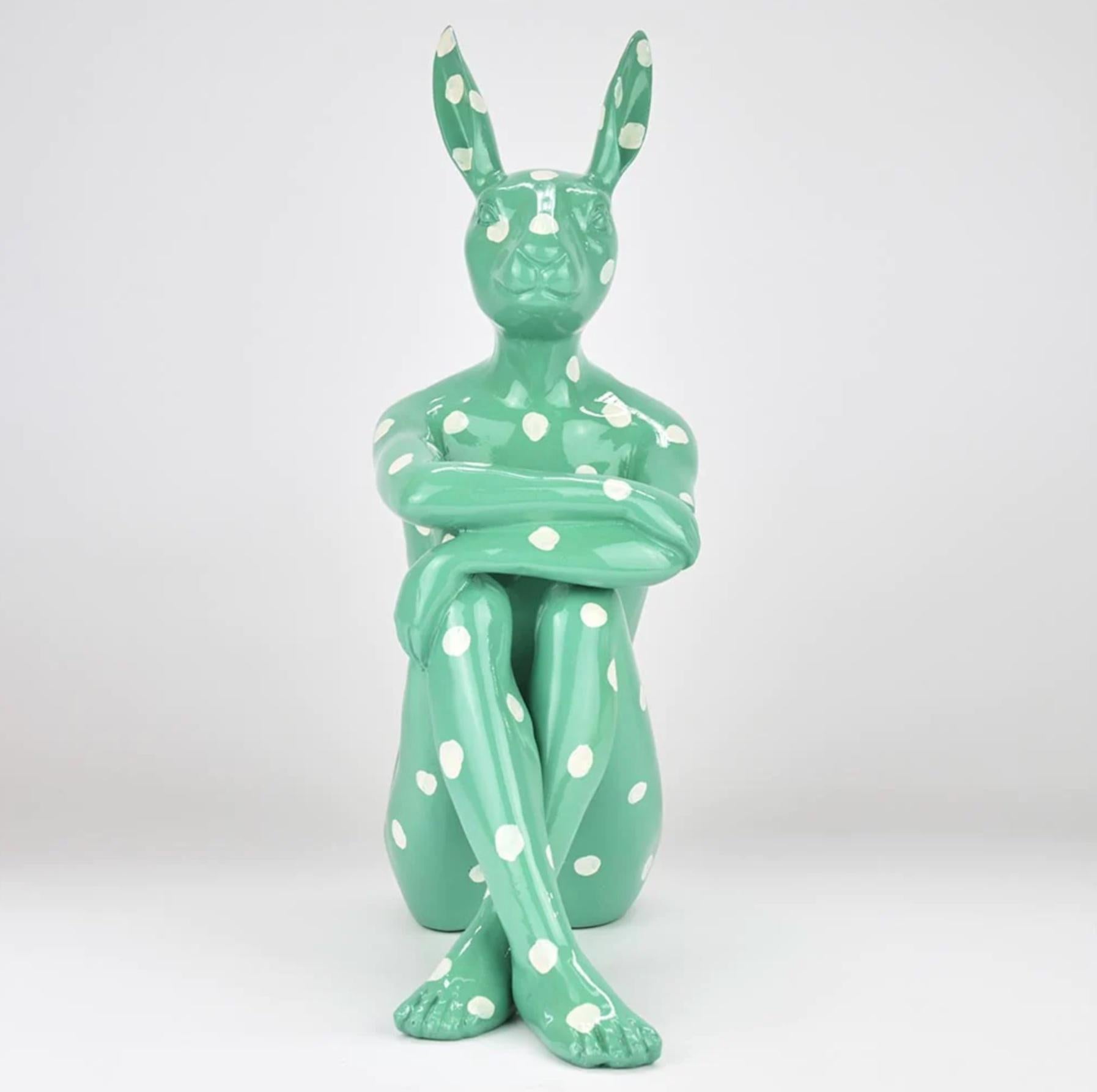 Title: Splash Pop City Bunny (Polka Dot Alot)
Authentic Resin Sculpture

This authentic bronze sculpture titled 'Splash Pop City Bunny' in Polka Dot Alot by artists Gillie and Marc has been meticulously crafted in resin. This sculpture features