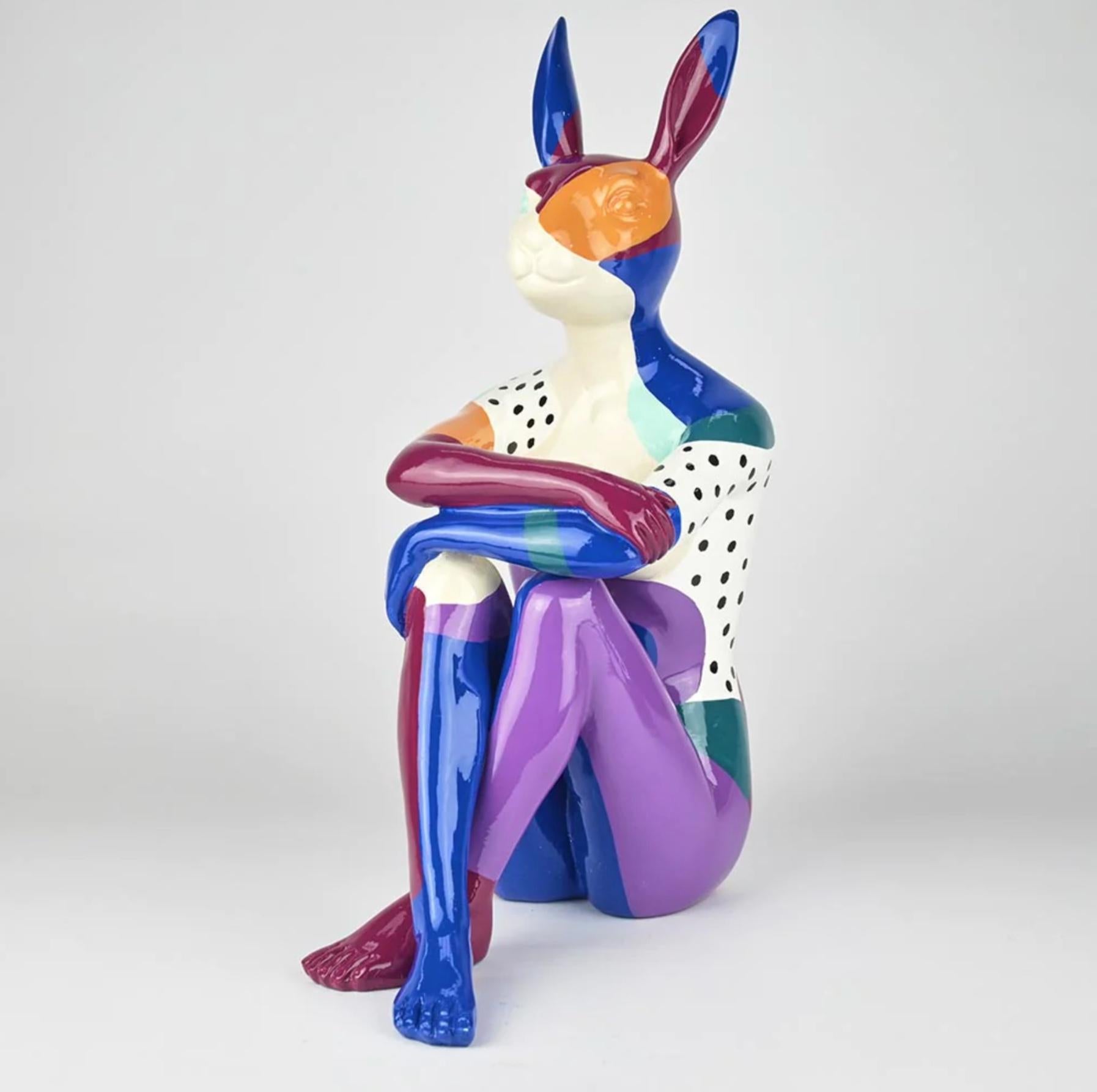 Gillie and Marc Schattner Figurative Sculpture - Authentic Resin Splash Pop City Bunny Sculpture by Gillie and Marc 
