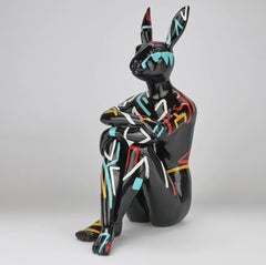 Authentic Resin Splash Pop City Bunny Sculpture by Gillie and Marc 