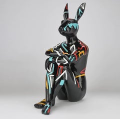 Authentic Resin Splash Pop City Bunny Sculpture by Gillie and Marc