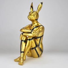 Authentic Resin Splash Pop City Bunny Sculpture by Gillie and Marc
