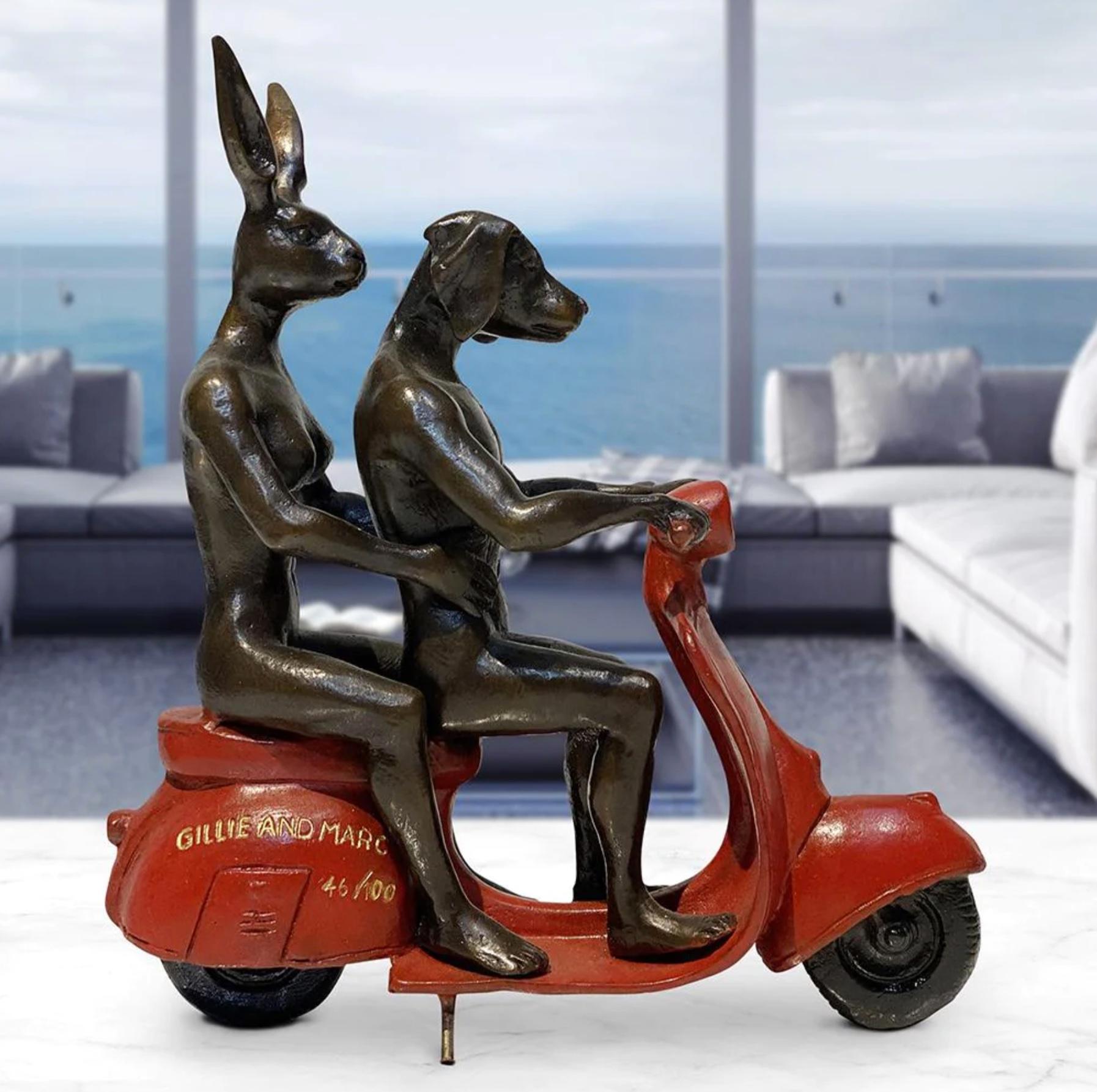 Titel: Sie waren die echten Vespa-Fahrer in Rom
Authentische kleine Bronzeskulptur 

Diese authentische Bronzeskulptur mit dem Titel 