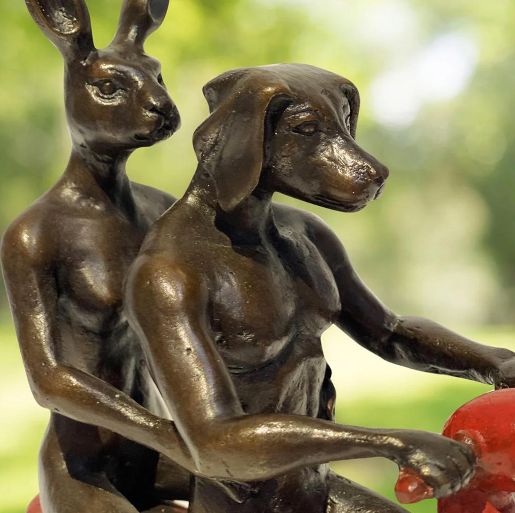 Authentische Bronze, sie waren die authentische Vespa... Skulptur von Gillie und Marc im Angebot 4