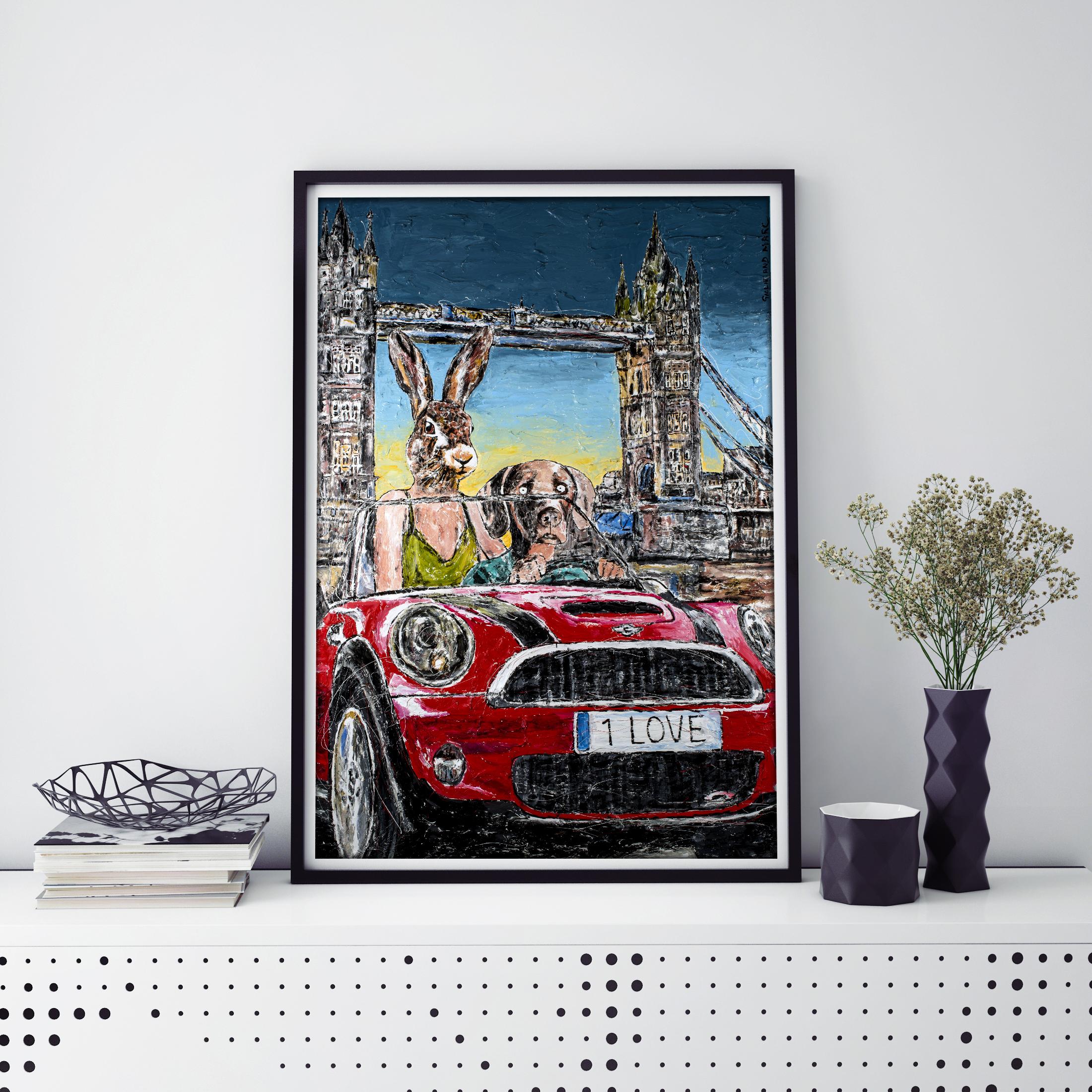 Animal Print - Gillie and Marc - Art - Limited Edition - Love & cars in London For Sale 1