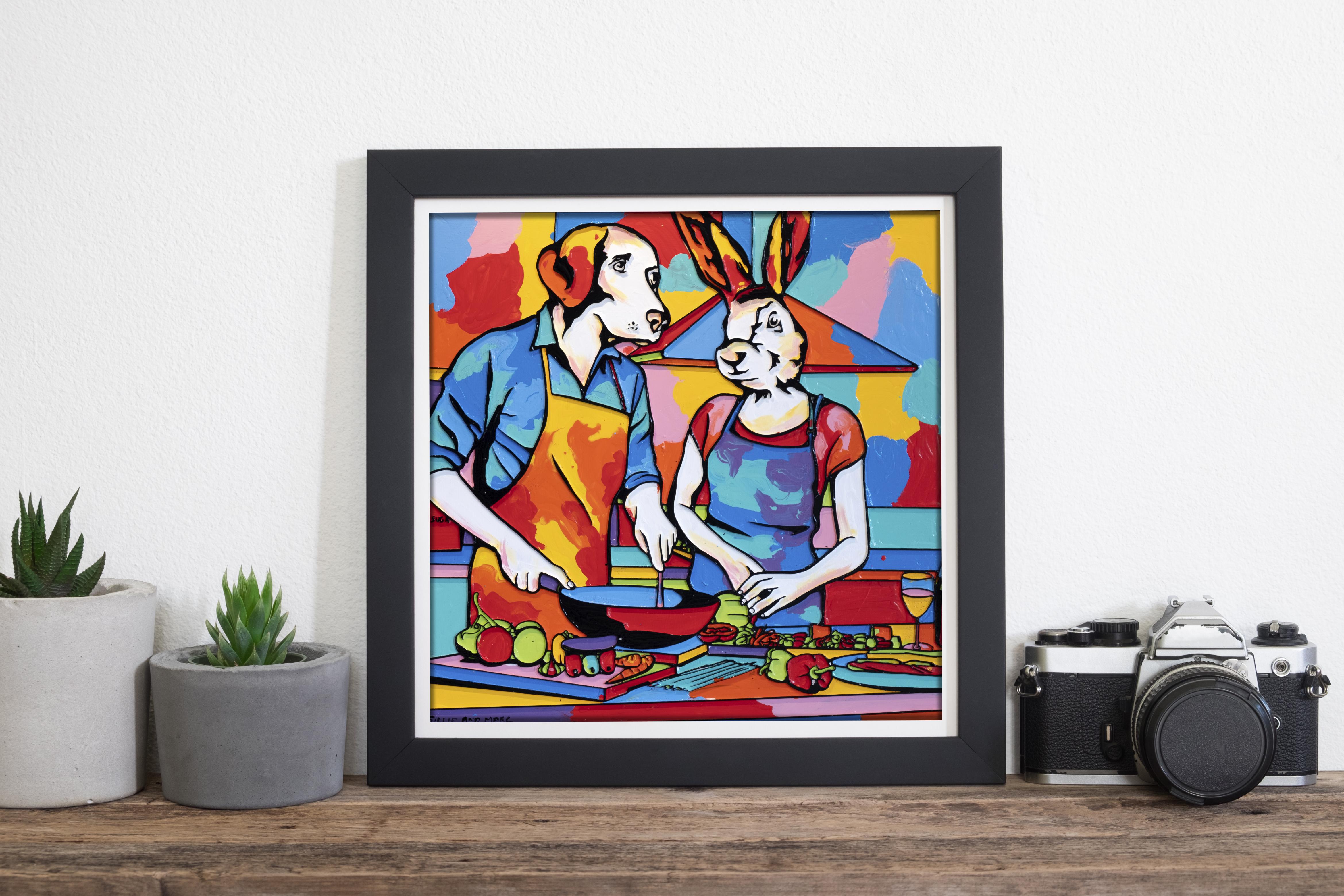 Pop Art - Animal Print - Gillie and Marc - Limited Edition -Kitchen colour fun - Purple Interior Print by Gillie and Marc Schattner