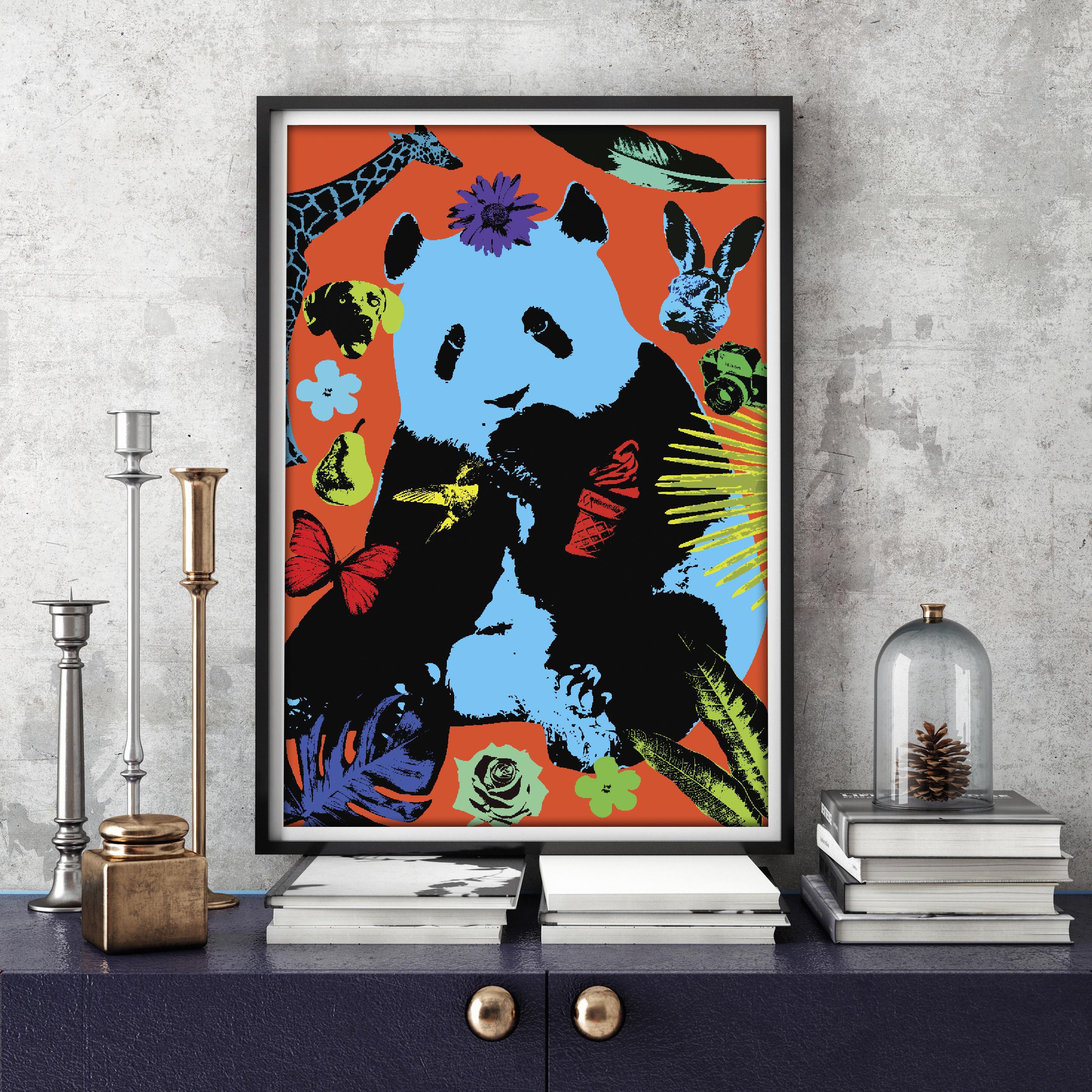 Pop Art - Animal Print - Gillie and Marc - Limited Edition - Pandas and fun For Sale 2