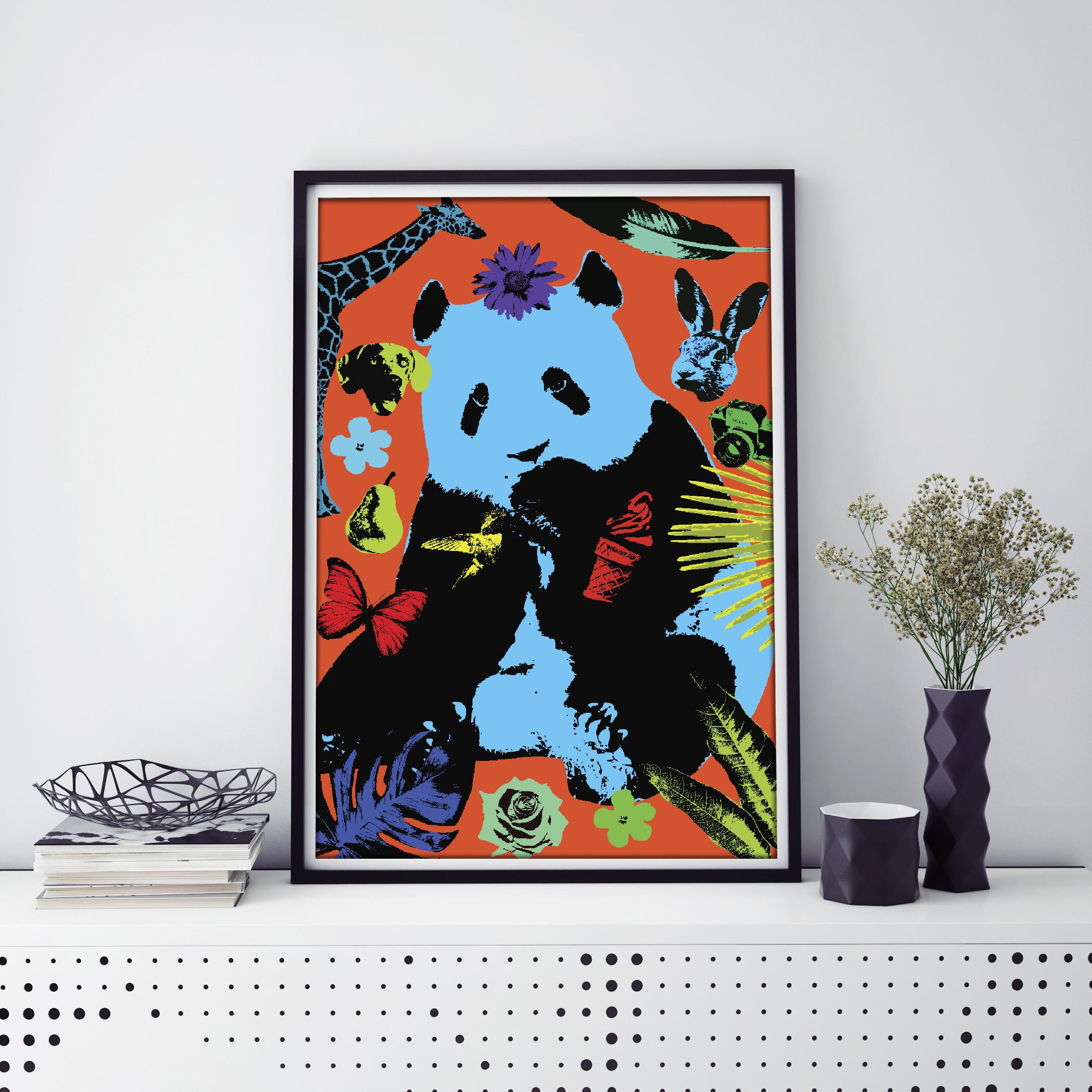 Pop Art - Animal Print - Gillie and Marc - Limited Edition - Pandas and fun For Sale 3