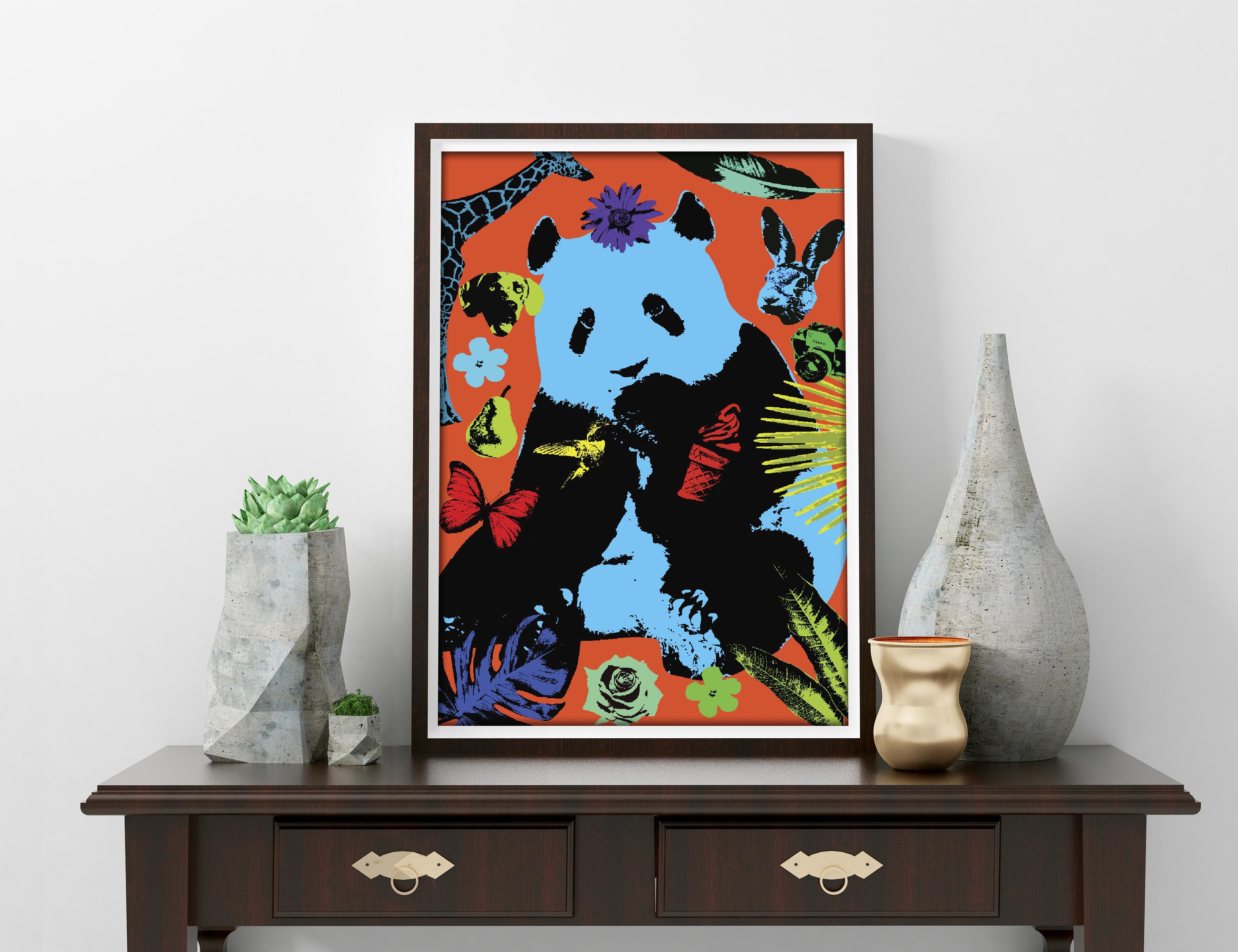 Pop Art - Animal Print - Gillie and Marc - Limited Edition - Pandas and fun For Sale 4