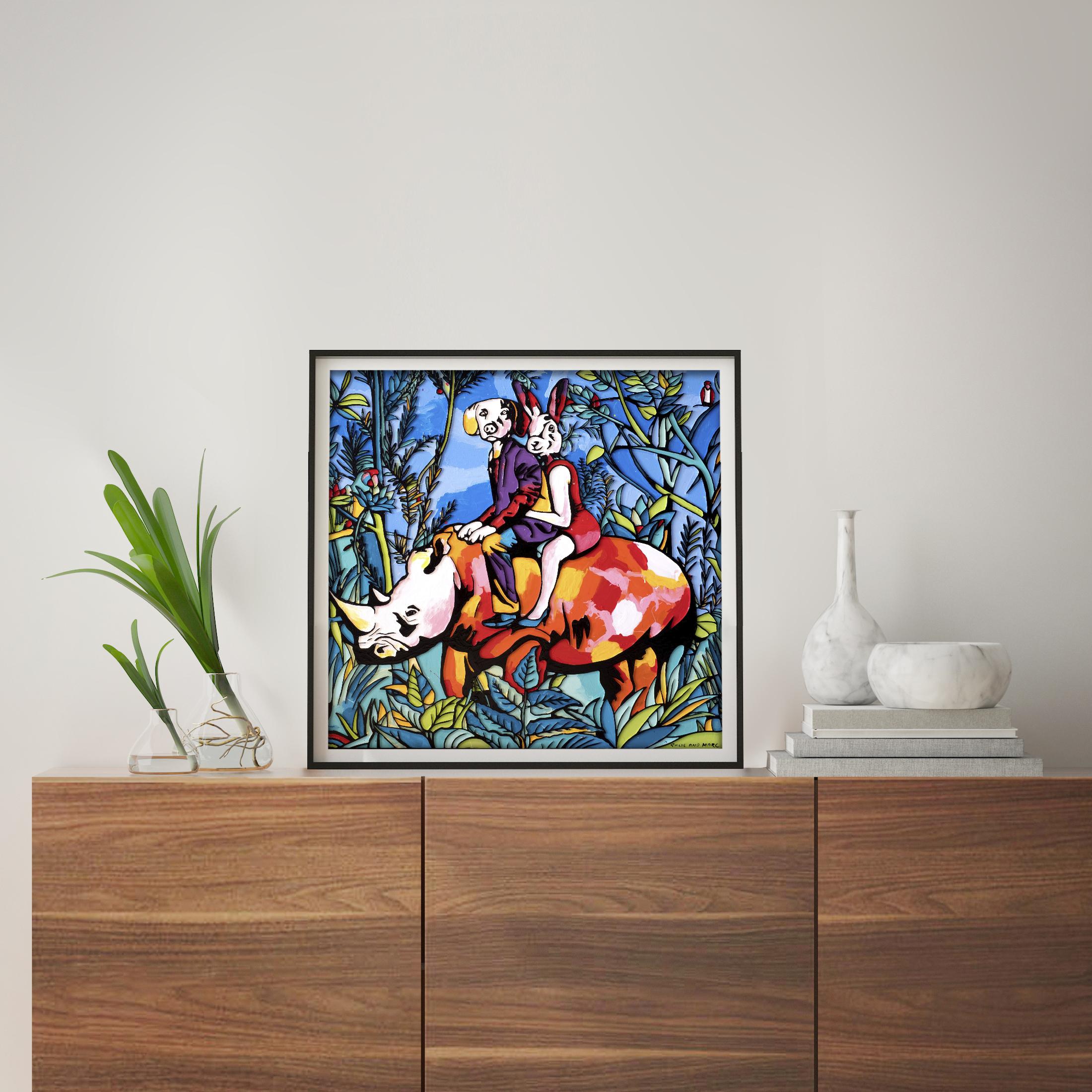 Pop Art - Animal Print - Gillie and Marc - Limited Edition -Love in the jungle For Sale 1