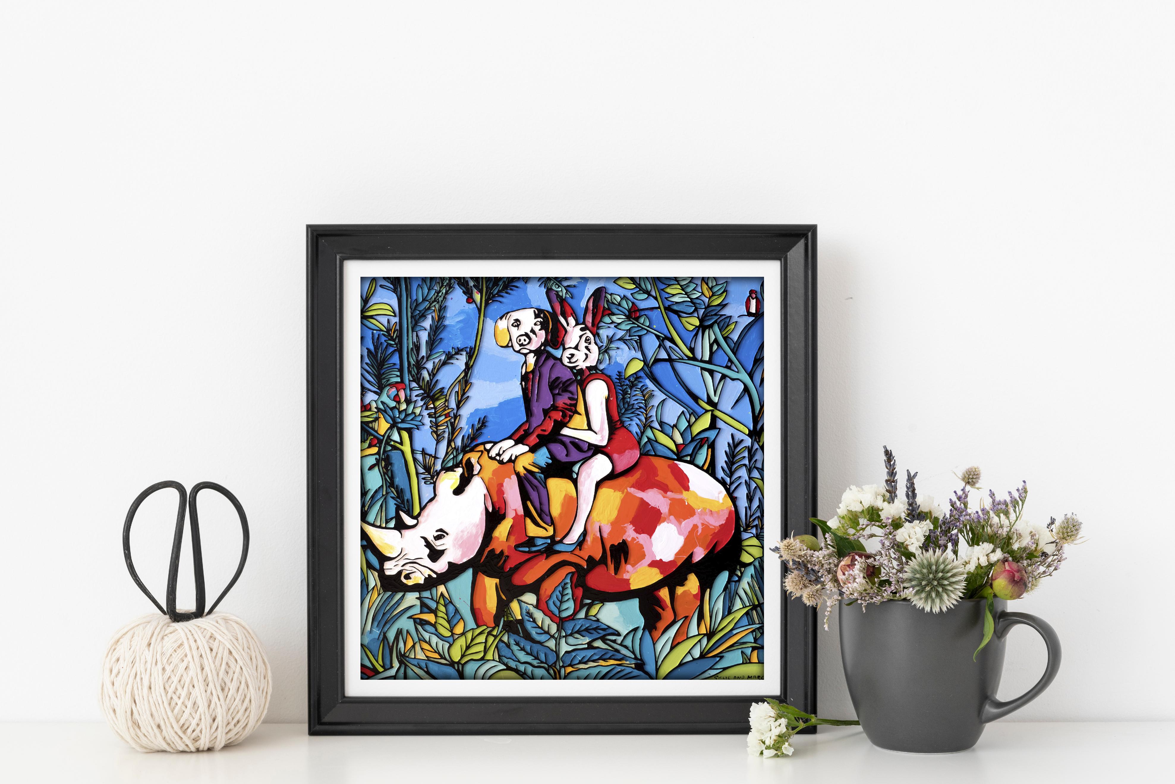 Pop Art - Animal Print - Gillie and Marc - Limited Edition -Love in the jungle For Sale 5