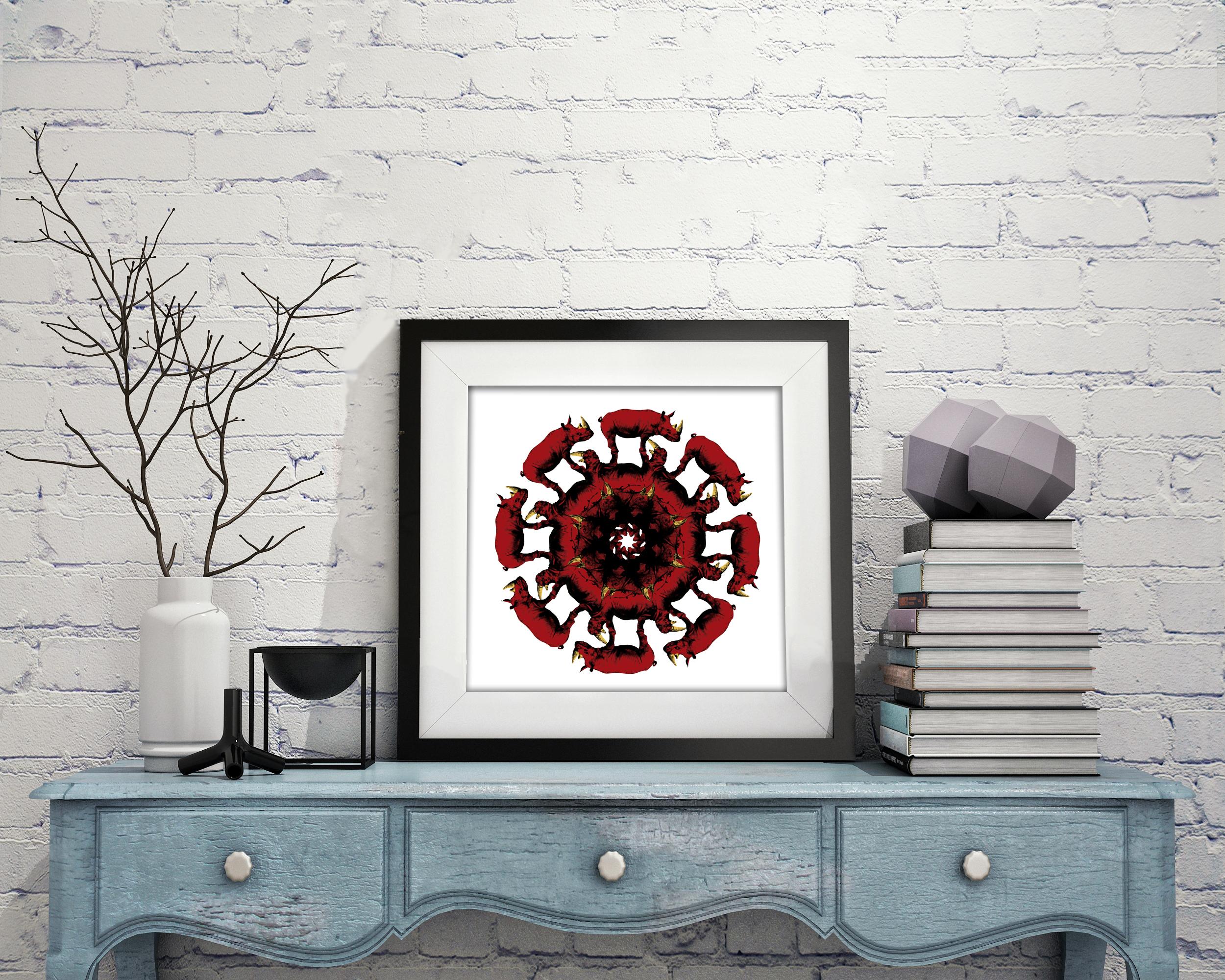 Animal Print - Gillie and Marc - Limited Edition - Art - Circle of life, red For Sale 1