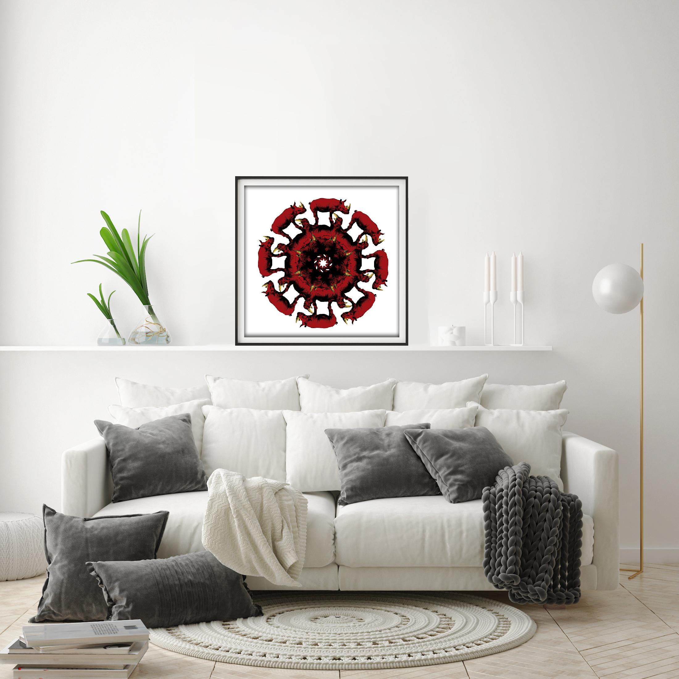 Animal Print - Gillie and Marc - Limited Edition - Art - Circle of life, red For Sale 3
