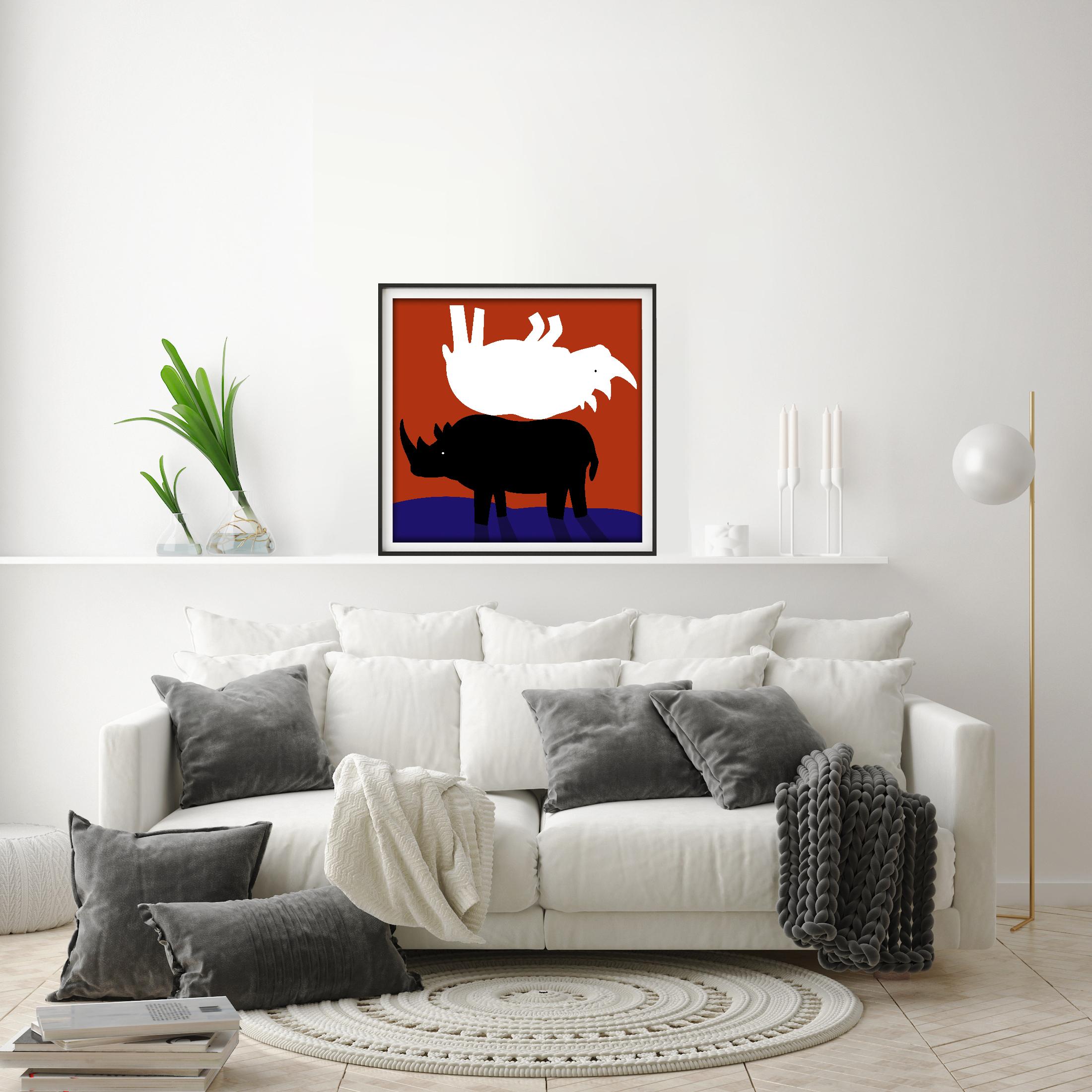 Animal Print - Gillie and Marc - Limited Edition - Art - Rhinos back to back For Sale 4