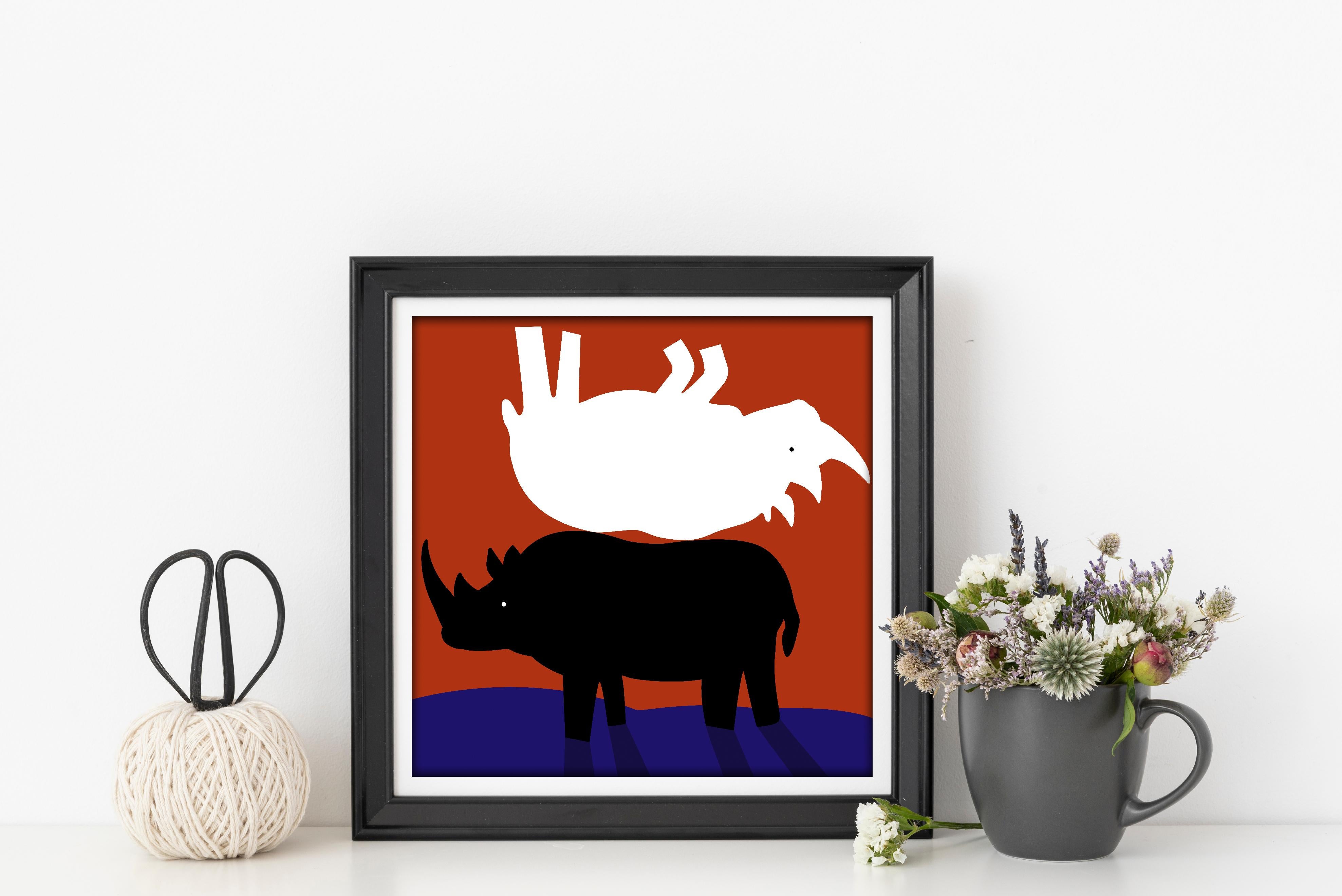 Animal Print - Gillie and Marc - Limited Edition - Art - Rhinos back to back For Sale 6
