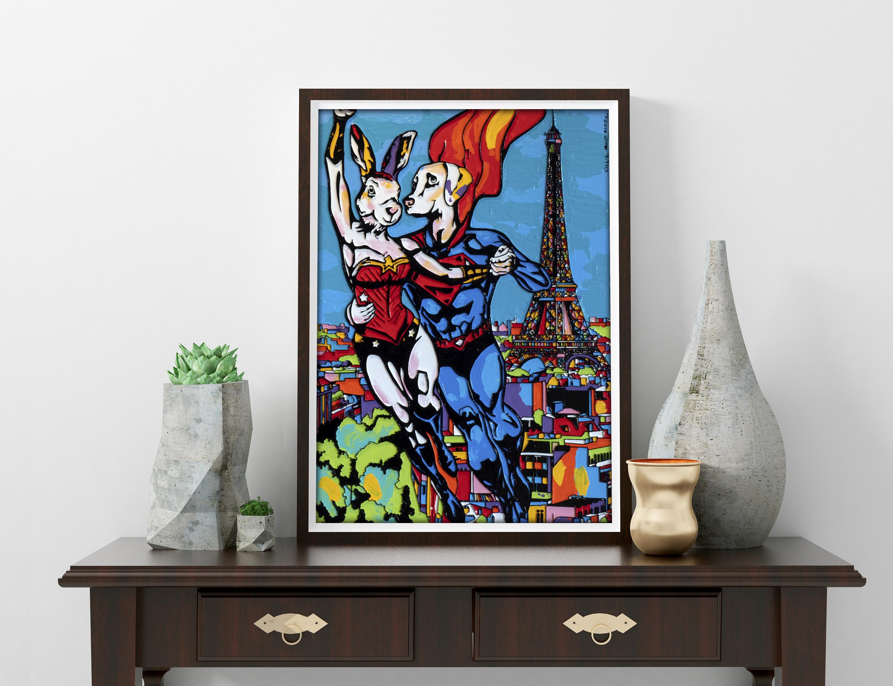 Pop Art - Animal Print - Gillie and Marc - Limited Edition -Up up & away Paris For Sale 3