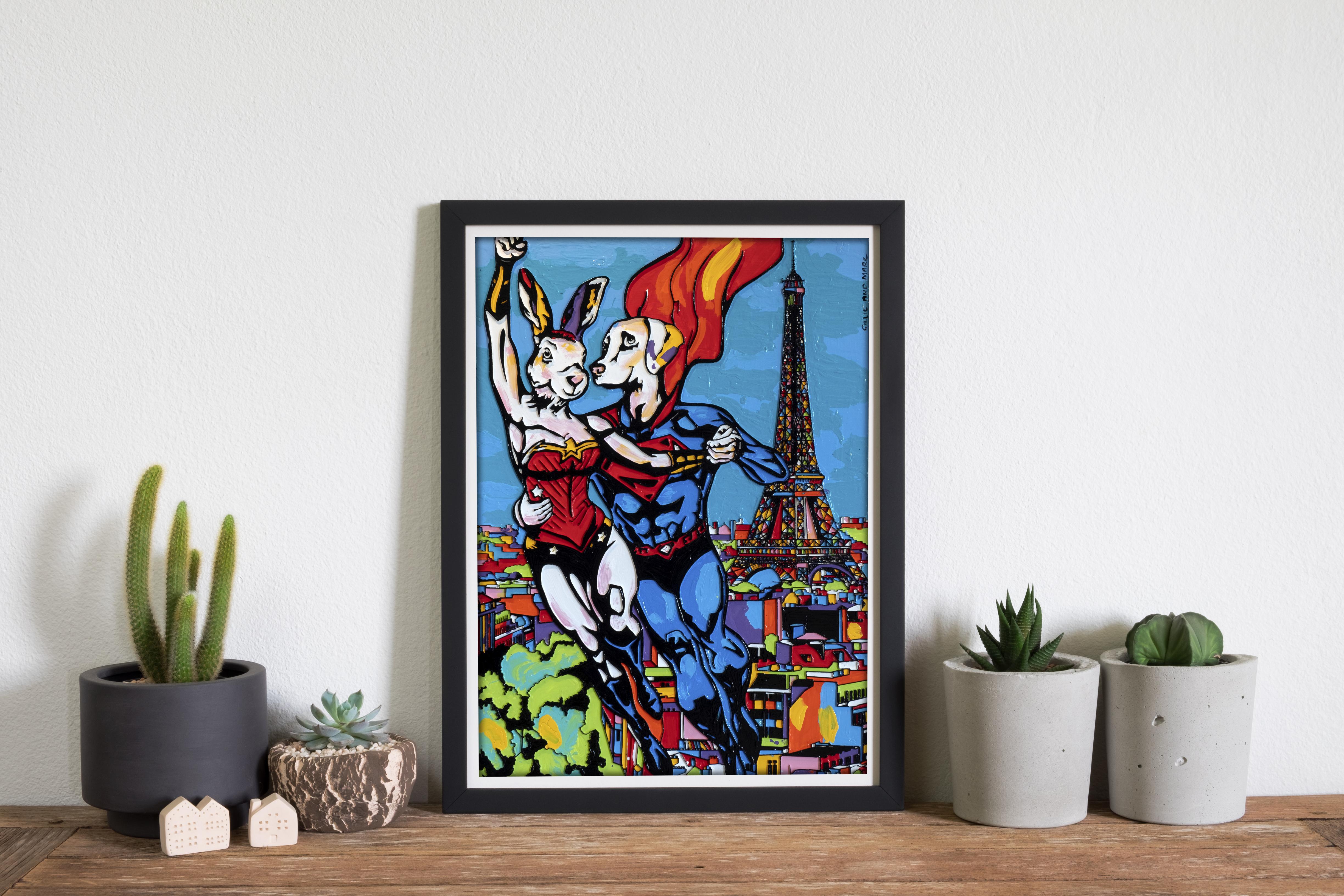 Pop Art - Animal Print - Gillie and Marc - Limited Edition -Up up & away Paris For Sale 4