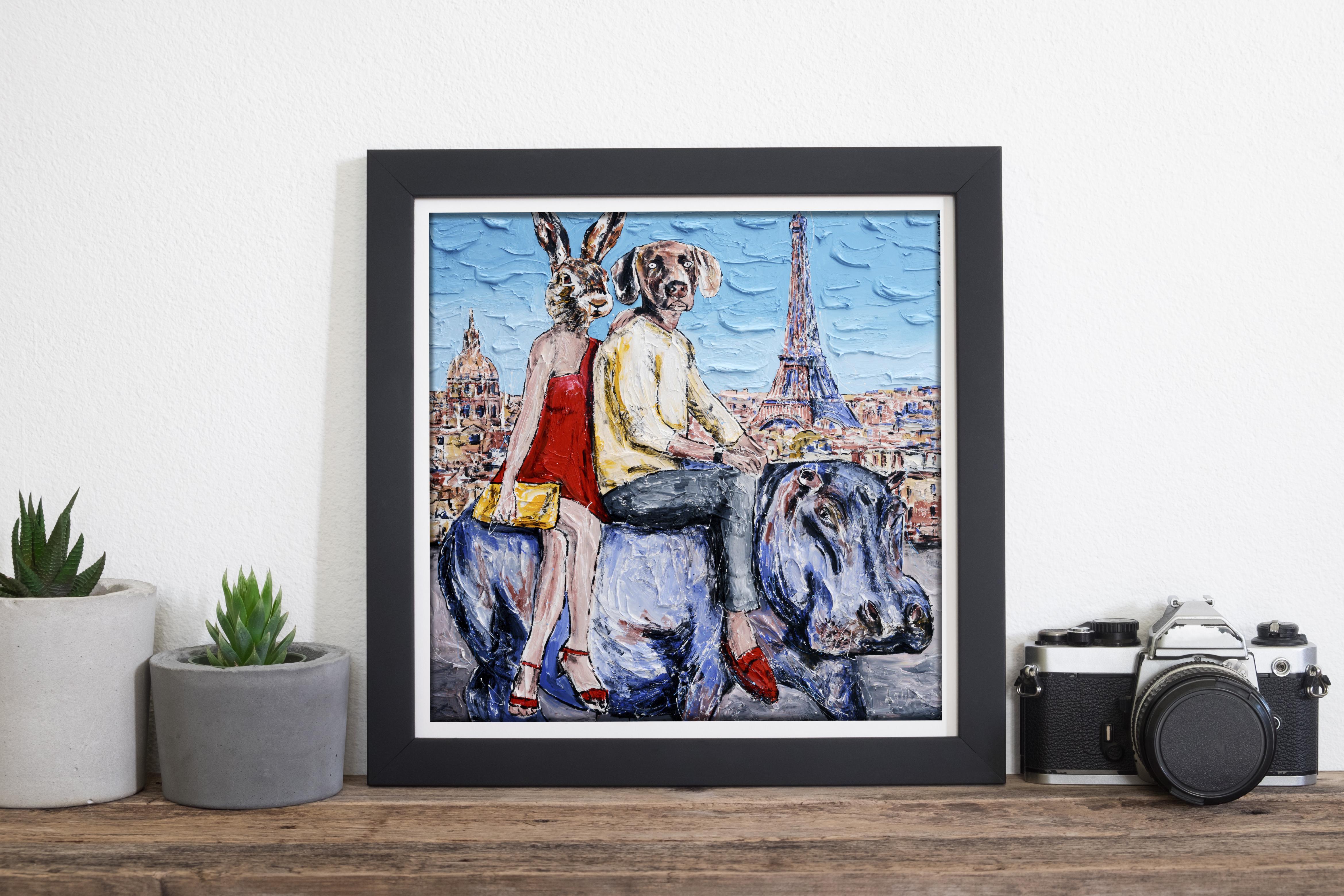 Animal Print - Gillie and Marc - Art - Limited Edition -Magical Paris & hippos For Sale 5