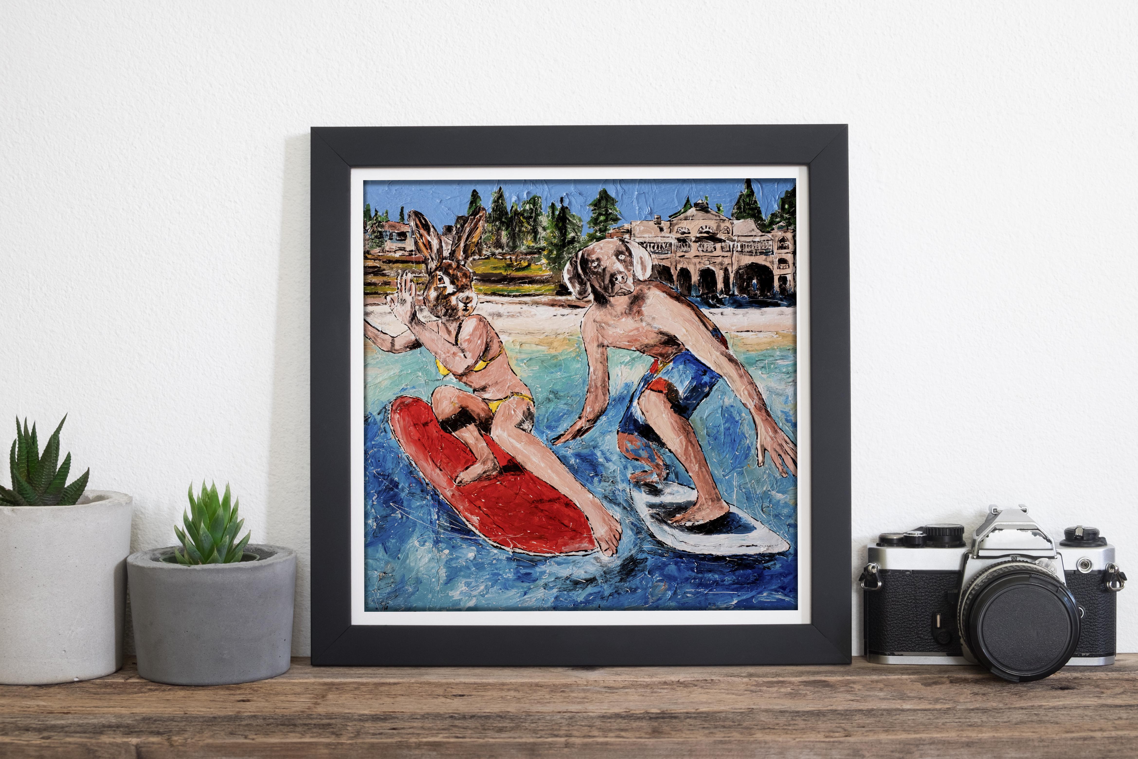 Painting Print - Gillie and Marc - Art - Limited Edition-She was a better surfer For Sale 2