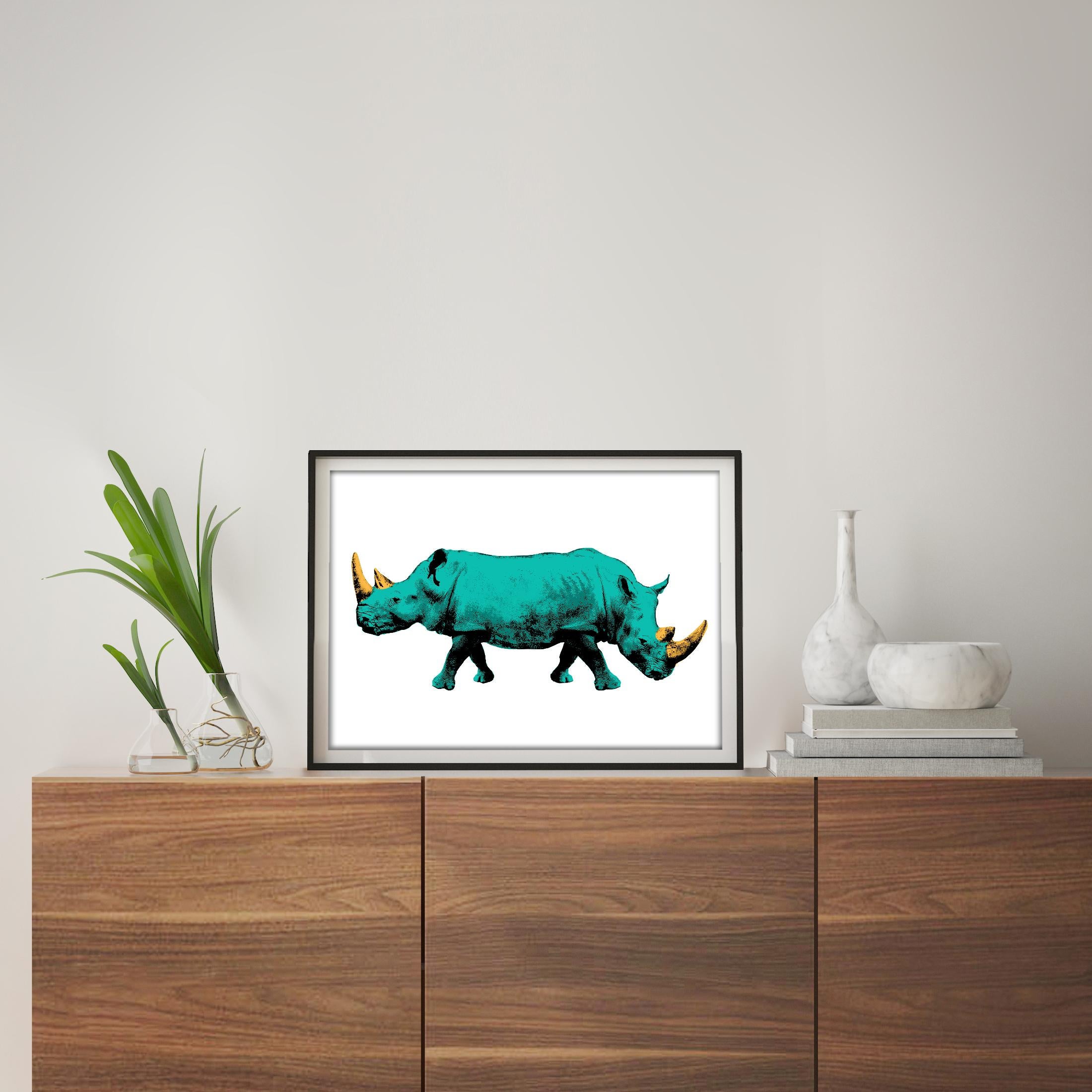 Pop Art - Gemäldedruck - Gillie und Marc - Limitierte Auflage - Die letzten beiden, teal (Zeitgenössisch), Print, von Gillie and Marc Schattner