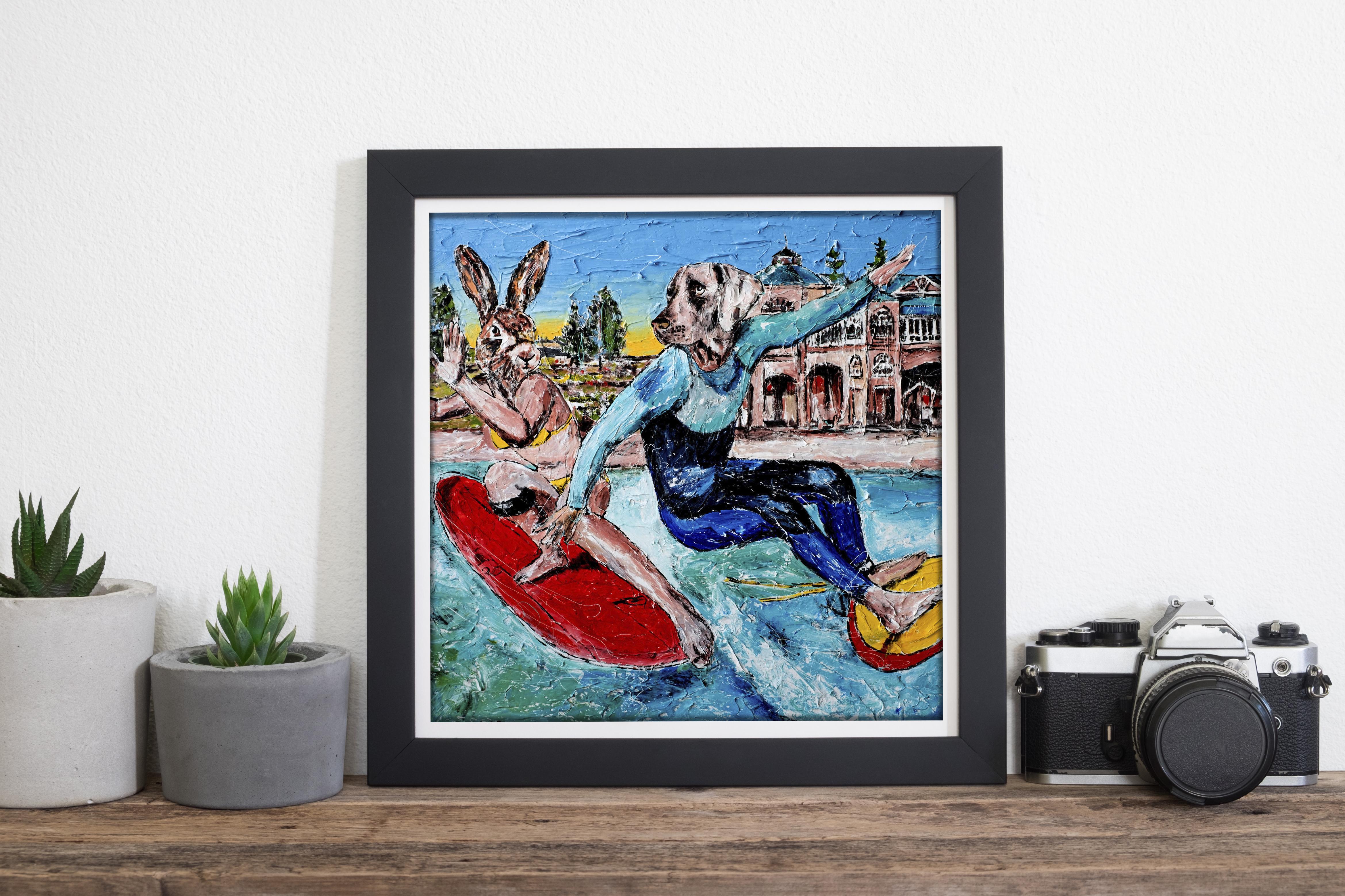 Animal Painting Print - Gillie and Marc - Limited Edition- Art - surf - 2019 For Sale 2