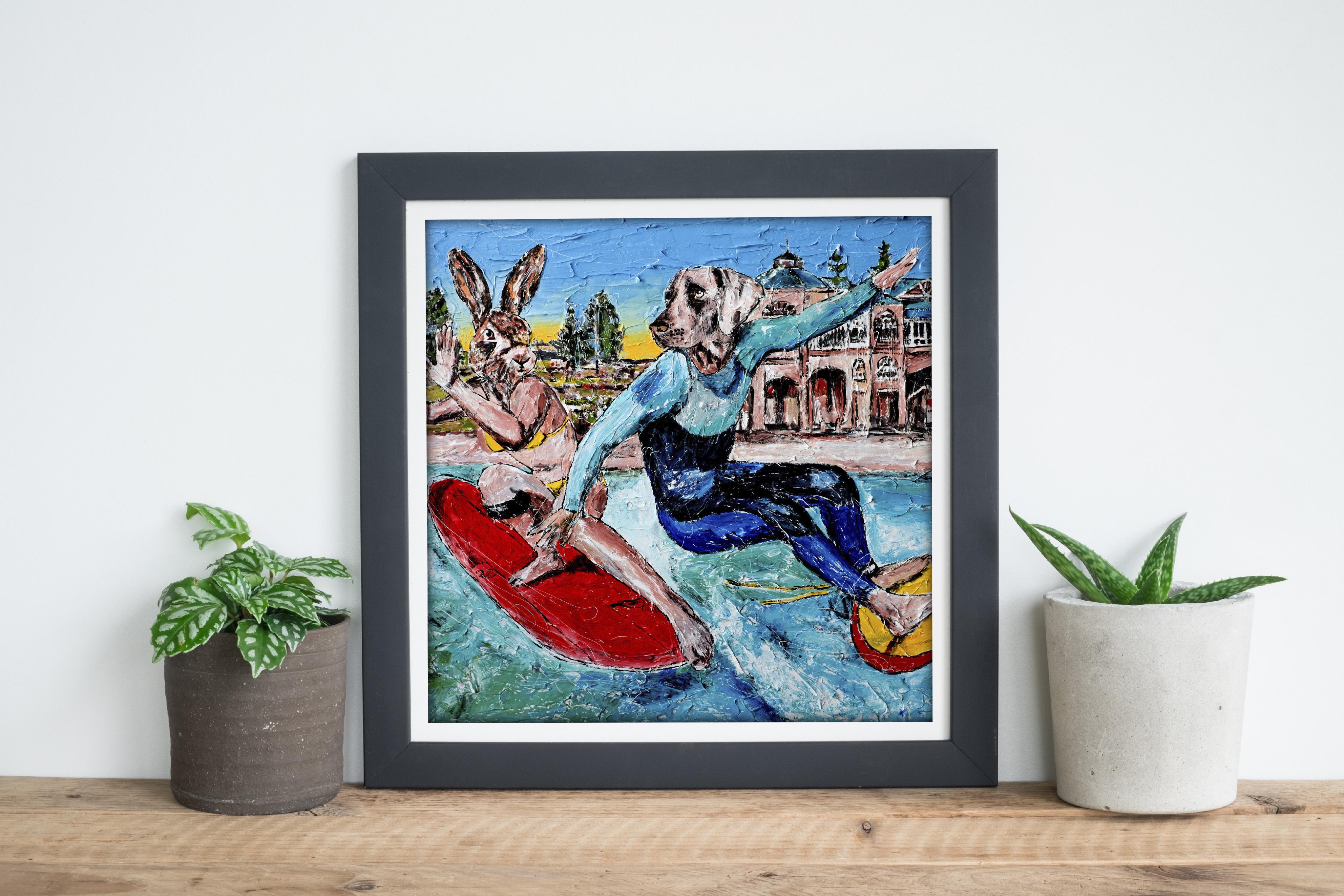 Animal Painting Print - Gillie and Marc - Limited Edition- Art - surf - 2019 For Sale 5