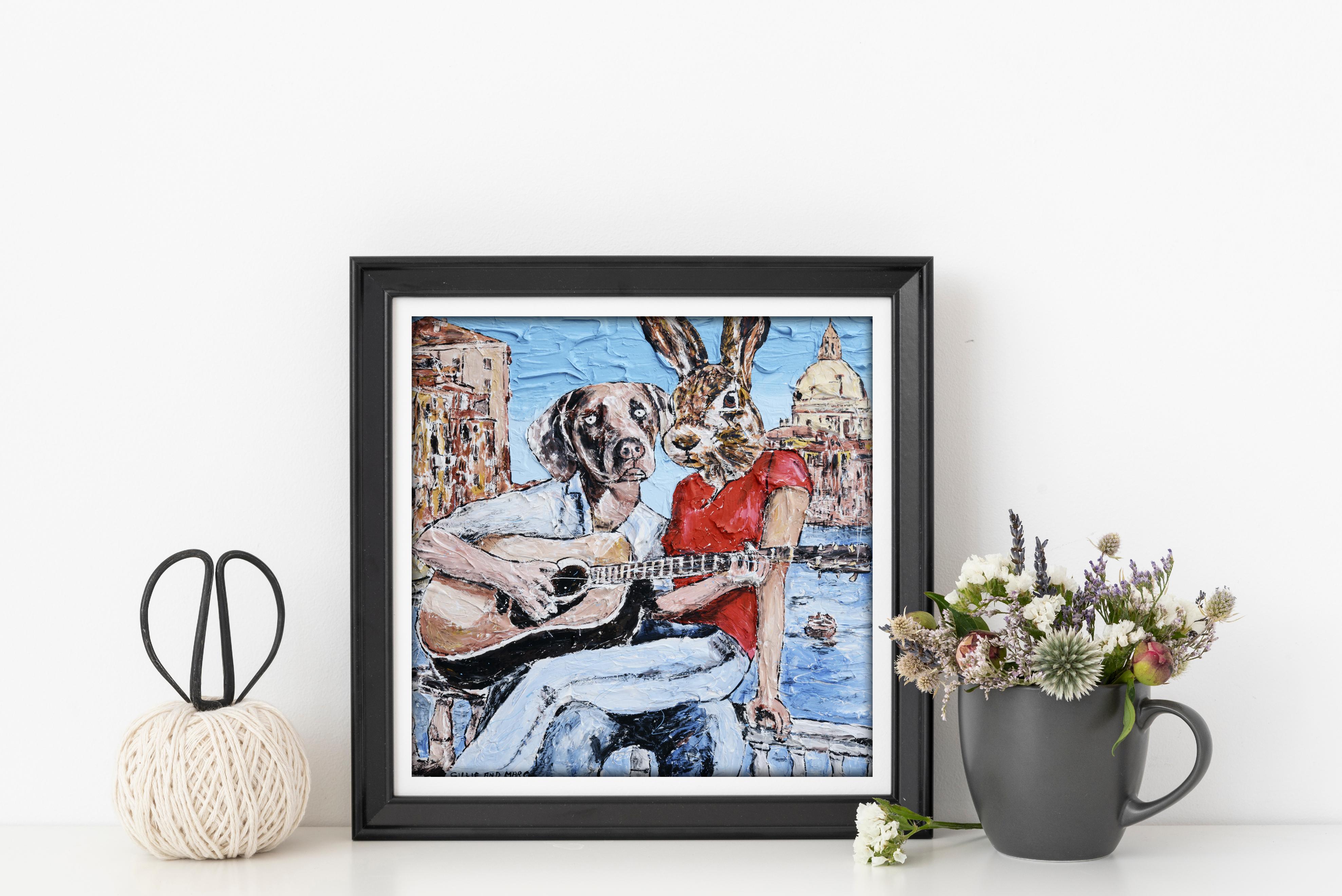 Animal Painting Print - Gillie and Marc - Limited Edition - Art - guitar  For Sale 2
