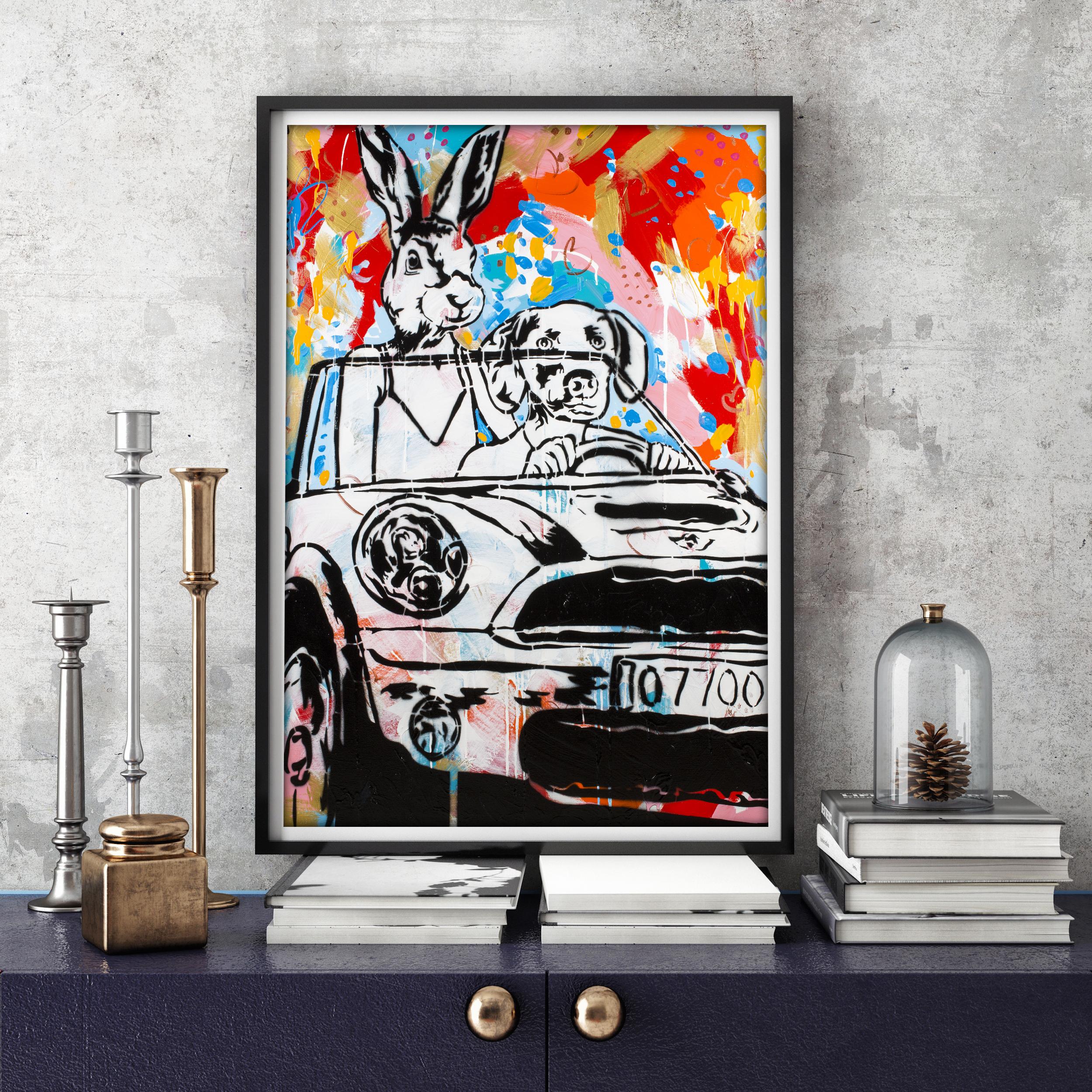 Pop Art - Animal Print - Gillie and Marc - Limited Edition -They loved driving For Sale 1