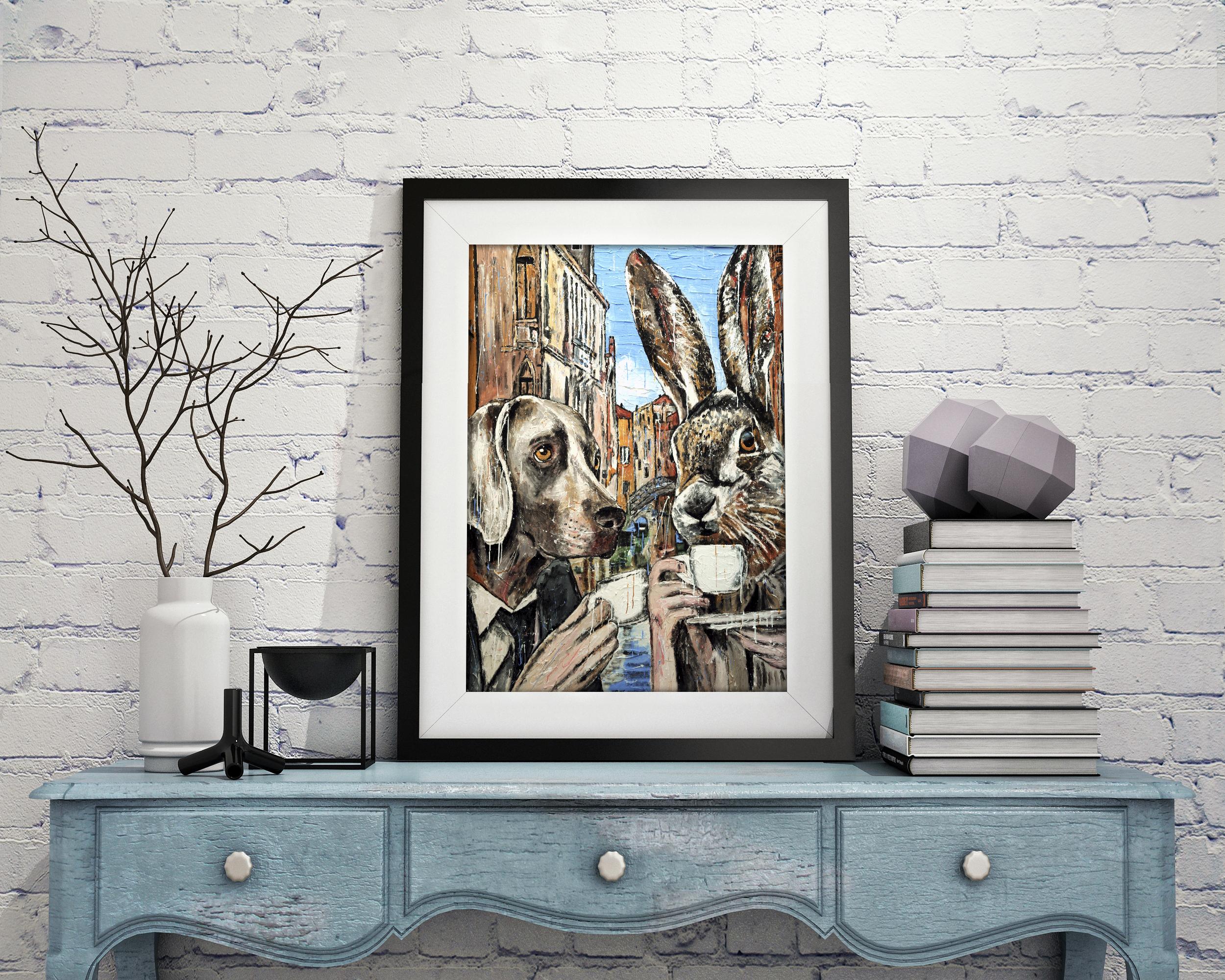 Animal Print - Gillie and Marc - Limited Edition - Art - A quiet coffee date  For Sale 1