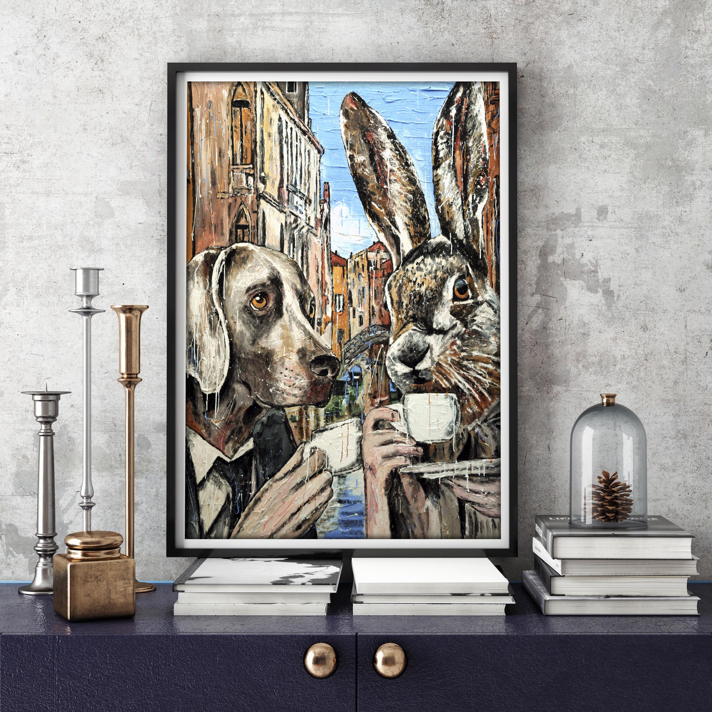 Animal Print - Gillie and Marc - Limited Edition - Art - A quiet coffee date  For Sale 2