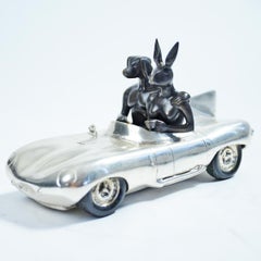 Bronze Sculpture - Limited Edition - Gillie and Marc - Silver Aston Martin Car 
