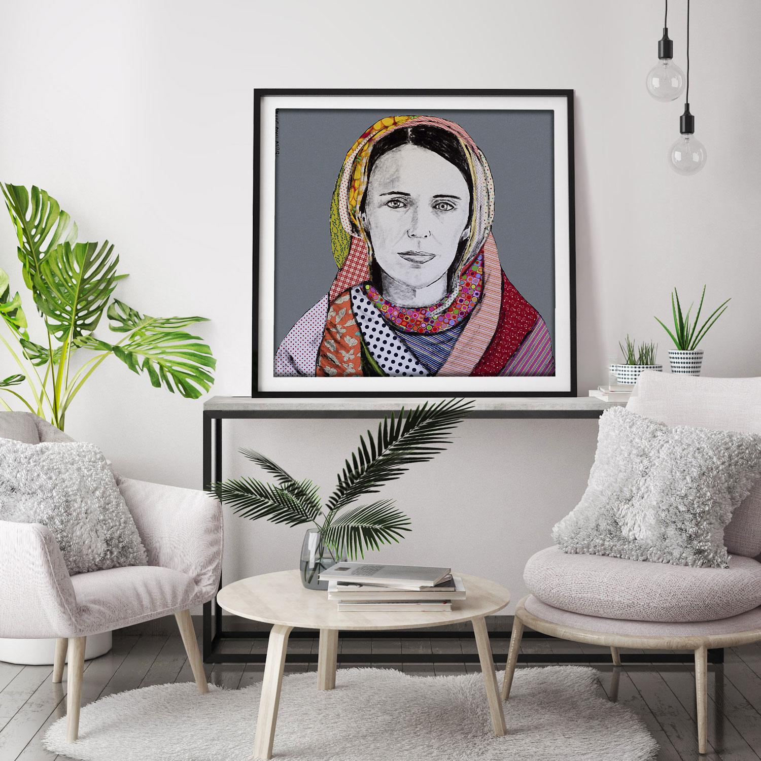Animal Print - Gillie and Marc - Art - Limited Edition - Women - Equality 2019 - Gray Portrait Painting by Gillie and Marc Schattner