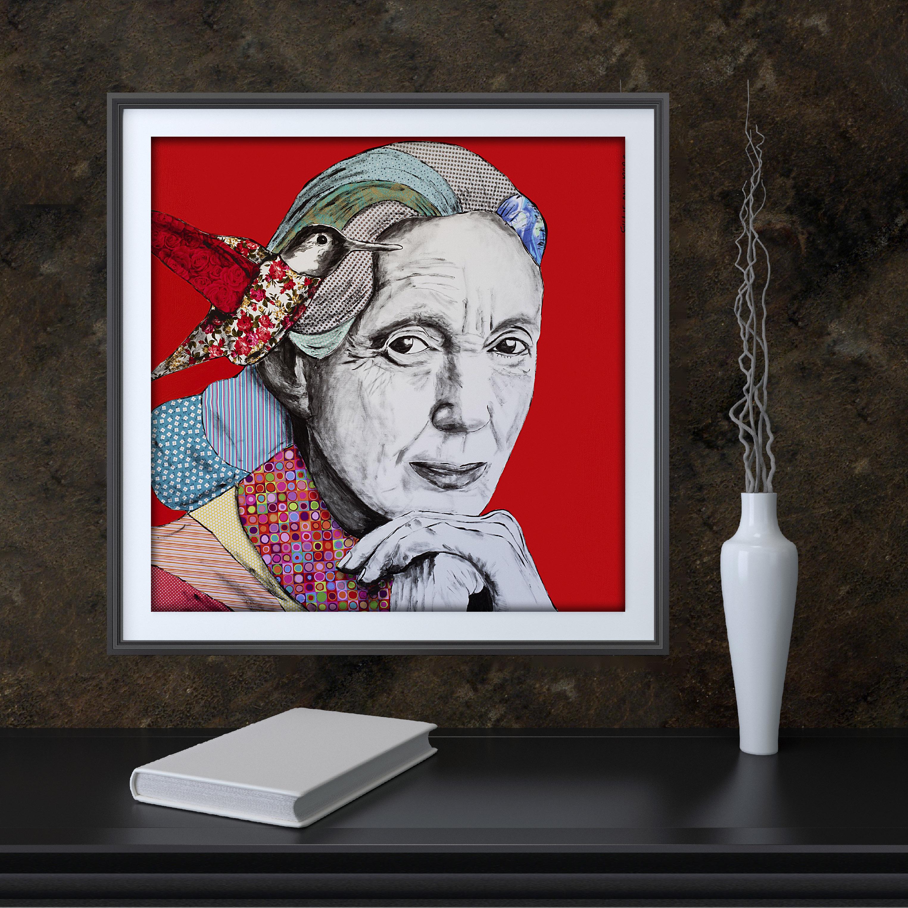 Animal Print - Gillie and Marc - Art - Limited Edition - Women - Equality Jane - Gray Portrait Painting by Gillie and Marc Schattner