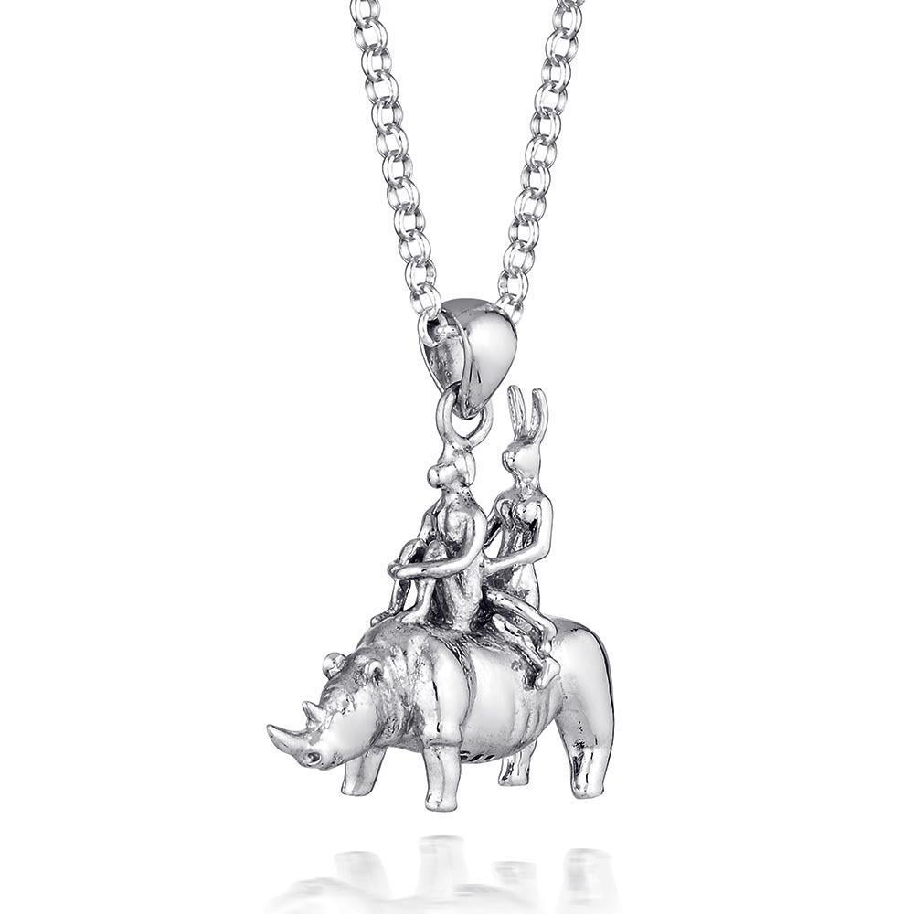 Sculpture animalière Pop Art - Bijoux - Gillie and Marc - Love - Rhino - Silver en vente 9