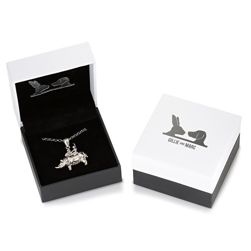 Sculpture animalière Pop Art - Bijoux - Gillie and Marc - Love - Rhino - Silver en vente 10