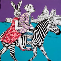 Painting Print - Gillie and Marc - Art - Limited Edition - Zebra - Love - Travel