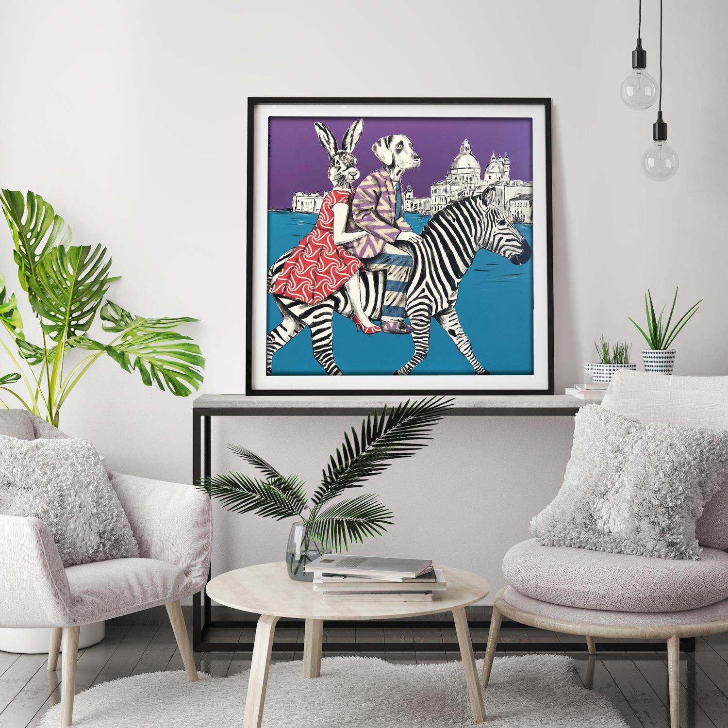 Animal Print - Gillie and Marc - Art - Limited Edition - Zebra - Love - Travel For Sale 2