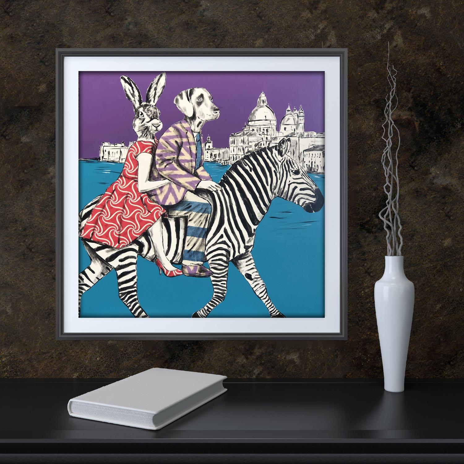 Animal Print - Gillie and Marc - Art - Limited Edition - Zebra - Love - Travel For Sale 3