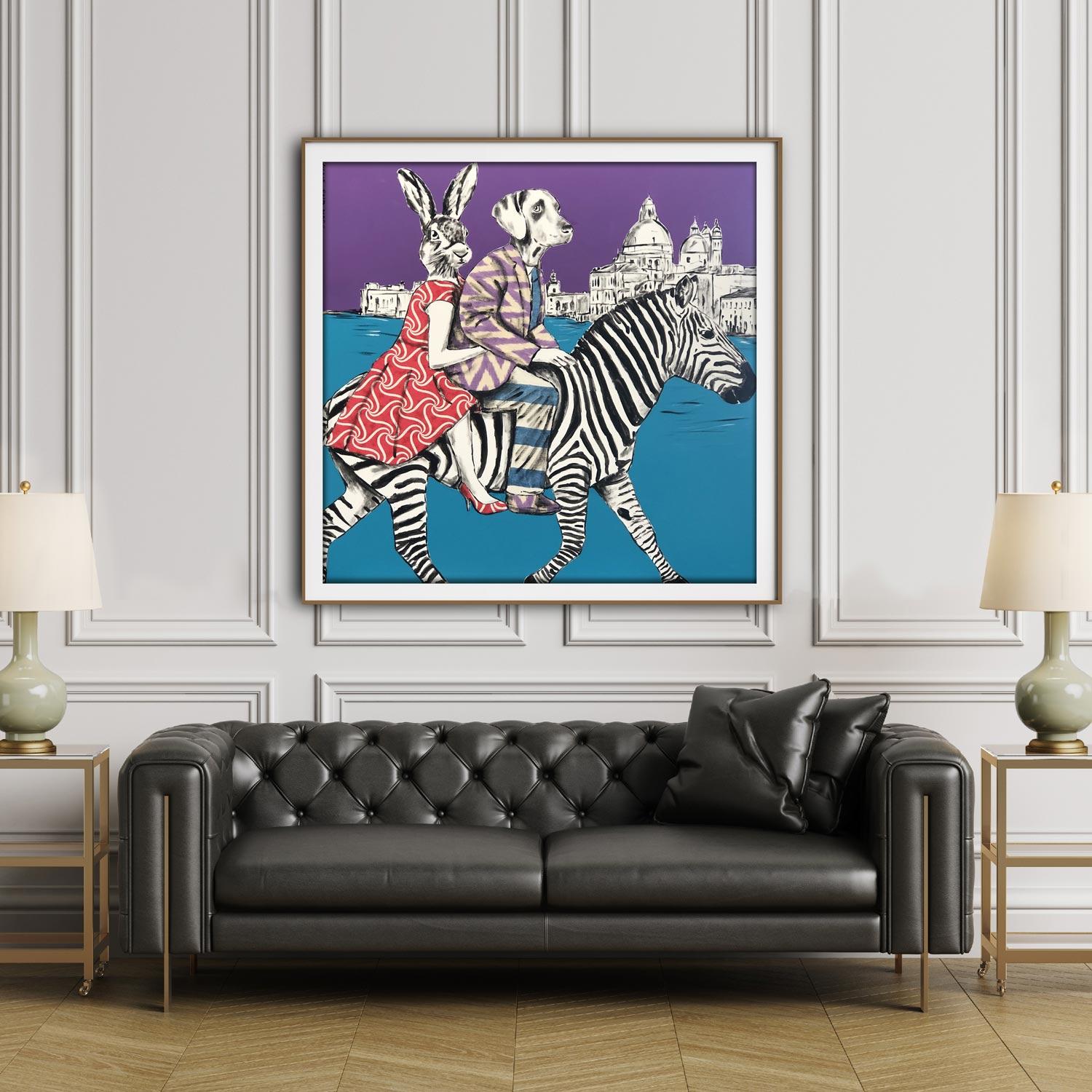 Animal Print - Gillie and Marc - Art - Limited Edition - Zebra - Love - Travel For Sale 5